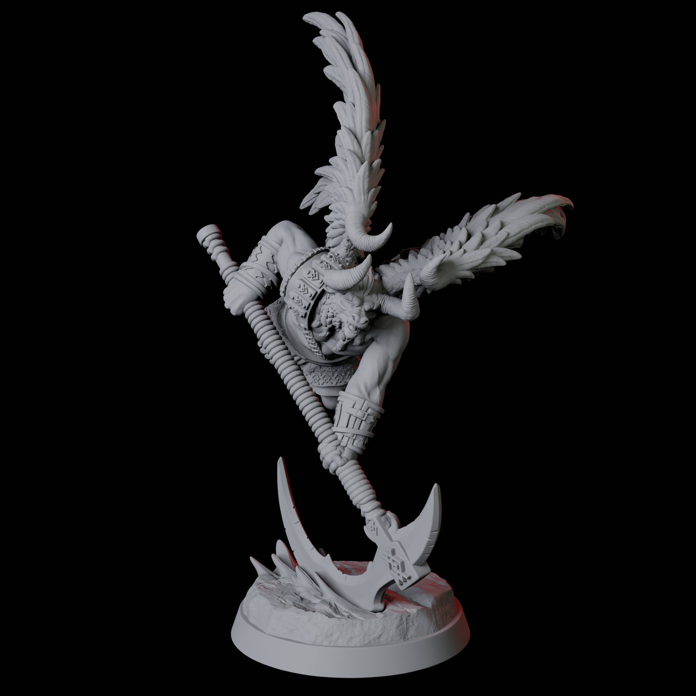 Three Winged Bull Men Miniature for Dungeons and Dragons, Pathfinder or other TTRPGs