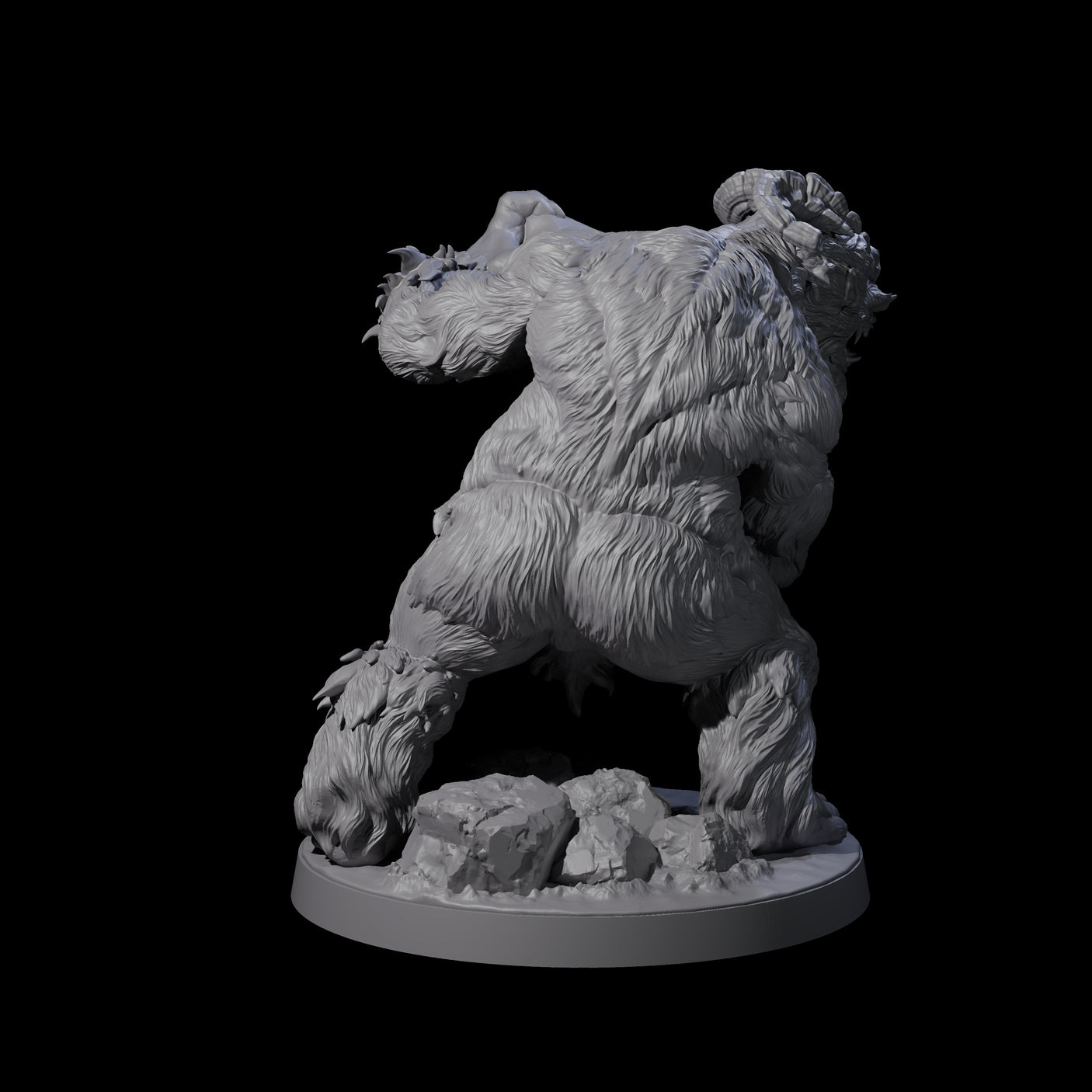 Three Yeti Stonehurlers Miniature for Dungeons and Dragons, Pathfinder or other TTRPGs