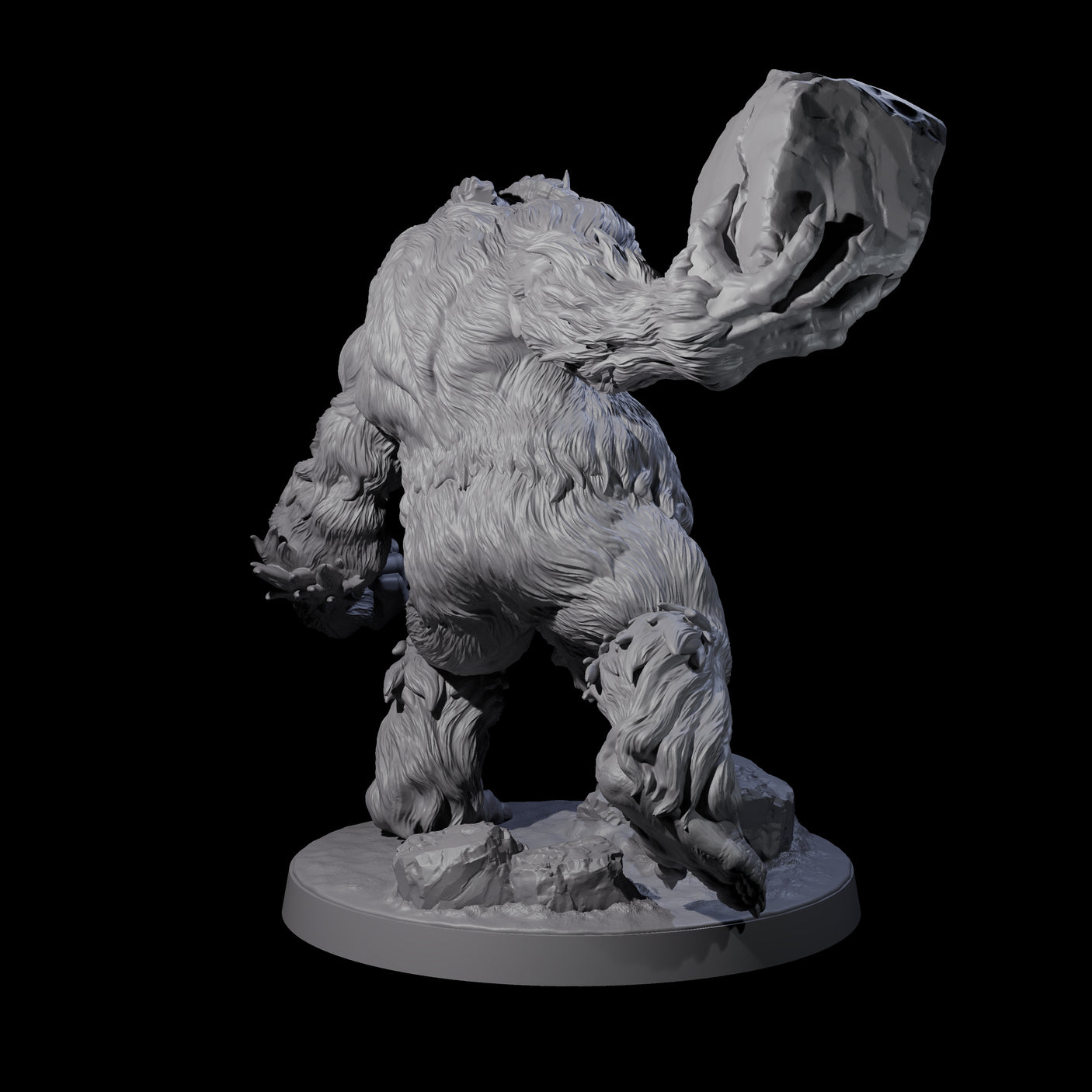 Three Yeti Stonehurlers Miniature for Dungeons and Dragons, Pathfinder or other TTRPGs