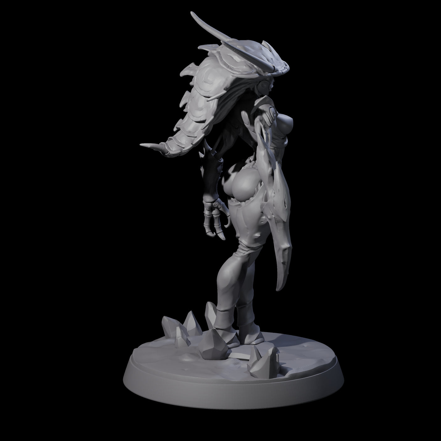Thri-kreen Hybrid Pinup Miniature for Dungeons and Dragons, Pathfinder or other TTRPGs