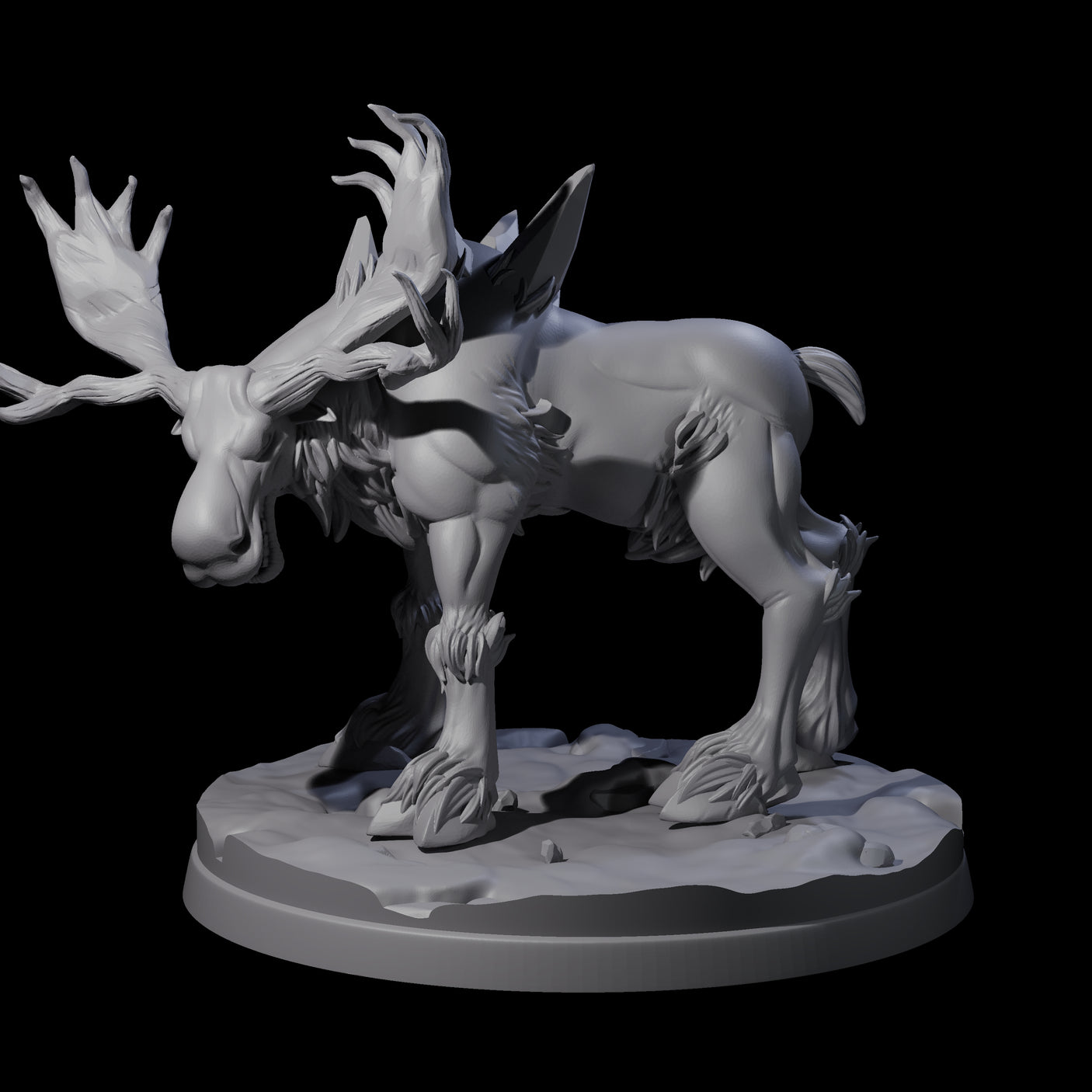Thundering Moose Guardian A Miniature for Dungeons and Dragons, Pathfinder or other TTRPGs