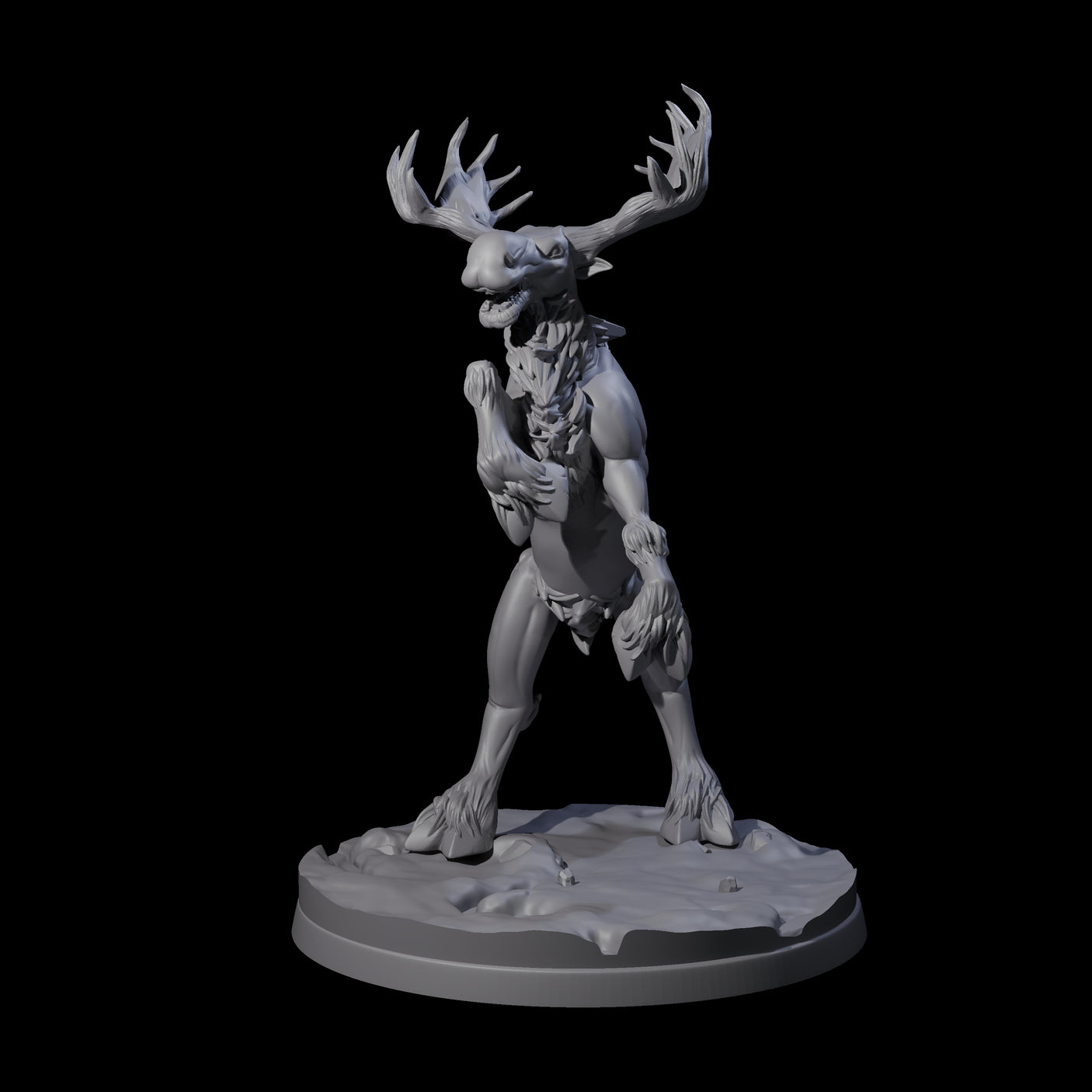 Thundering Moose Guardian B Miniature for Dungeons and Dragons, Pathfinder or other TTRPGs
