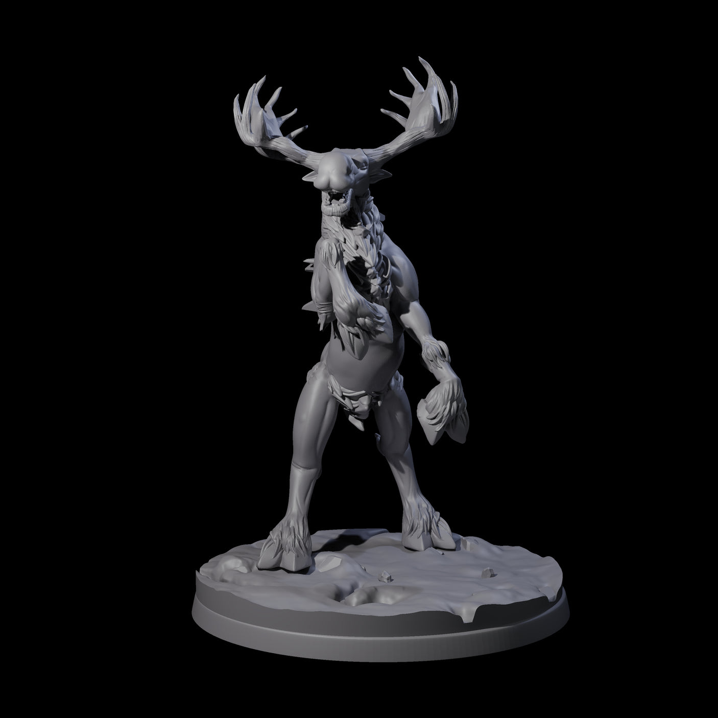 Thundering Moose Guardian B Miniature for Dungeons and Dragons, Pathfinder or other TTRPGs