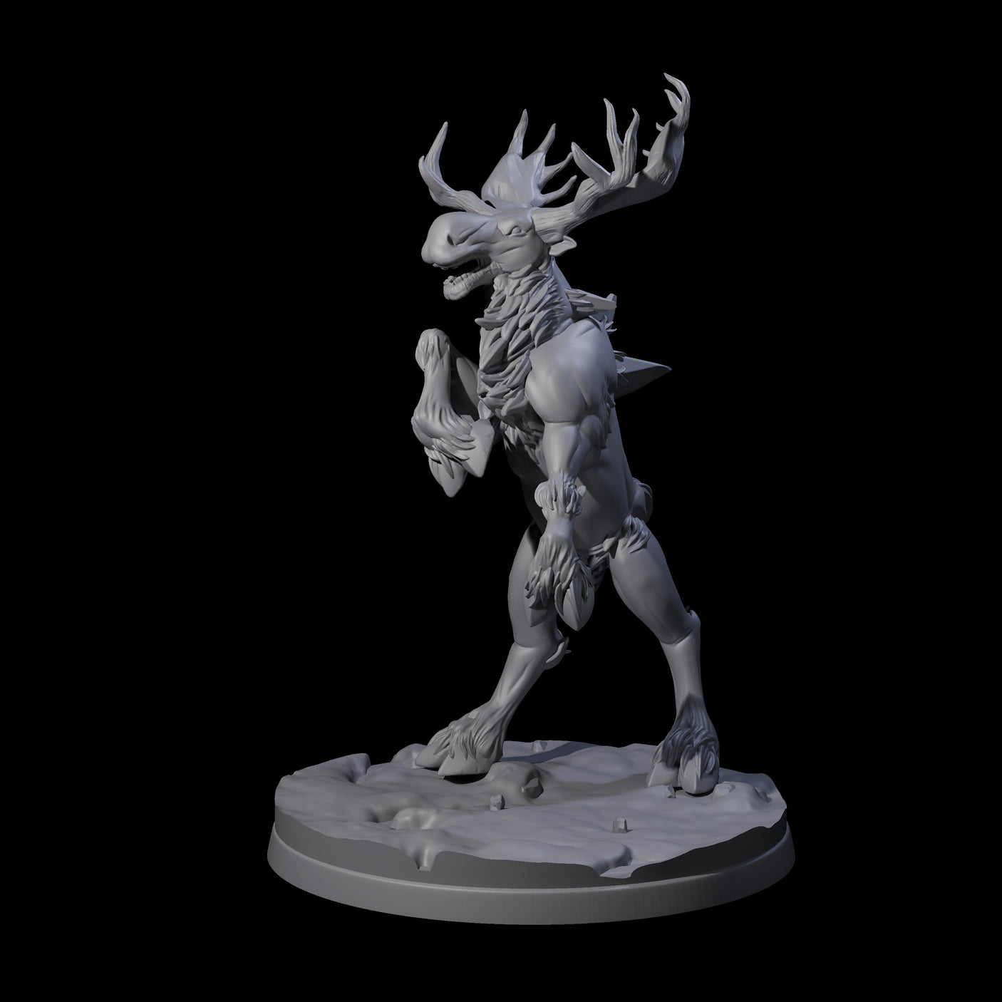 Thundering Moose Guardian B Miniature for Dungeons and Dragons, Pathfinder or other TTRPGs