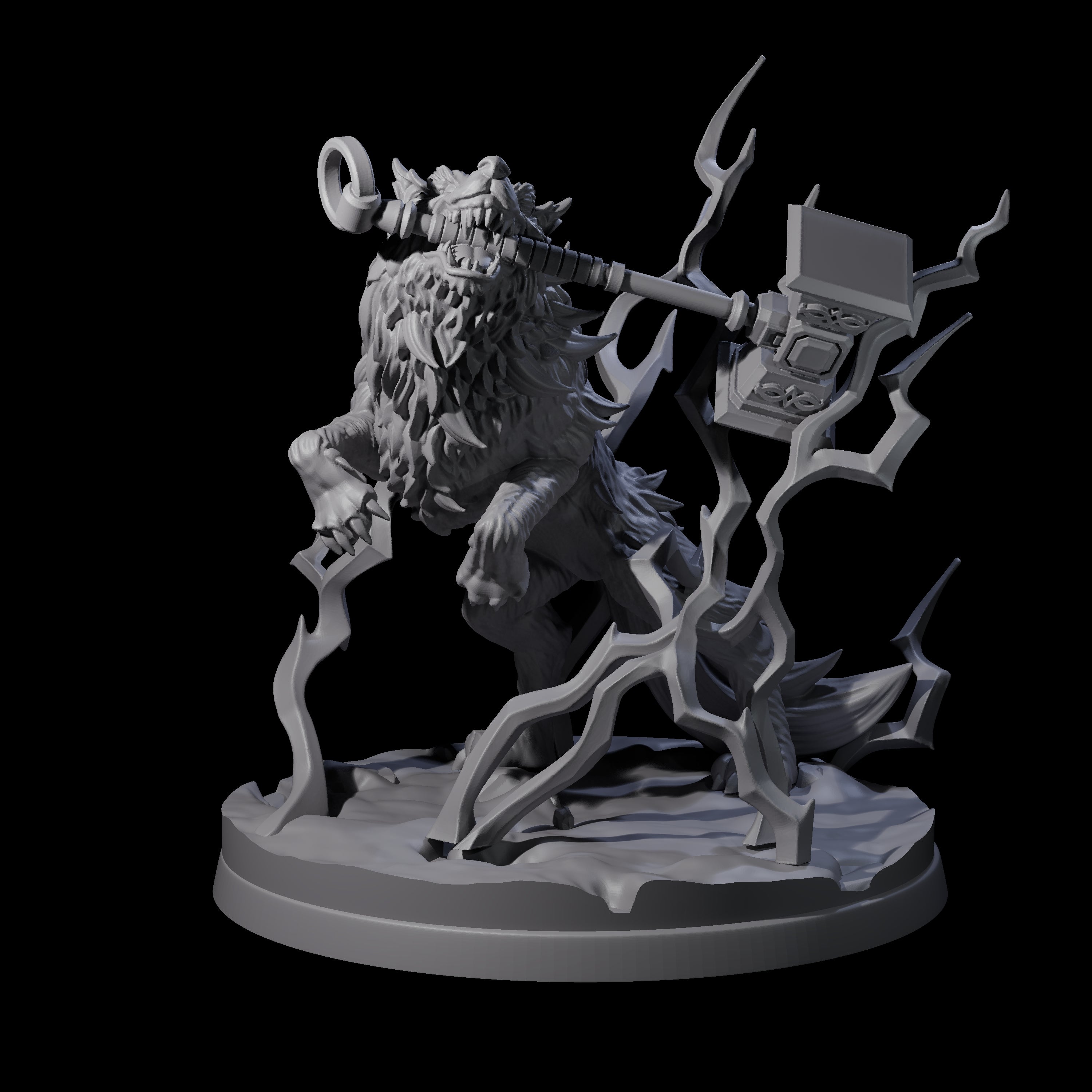 Thunderous Nordic Wolf Miniature for Dungeons and Dragons, Pathfinder or other TTRPGs