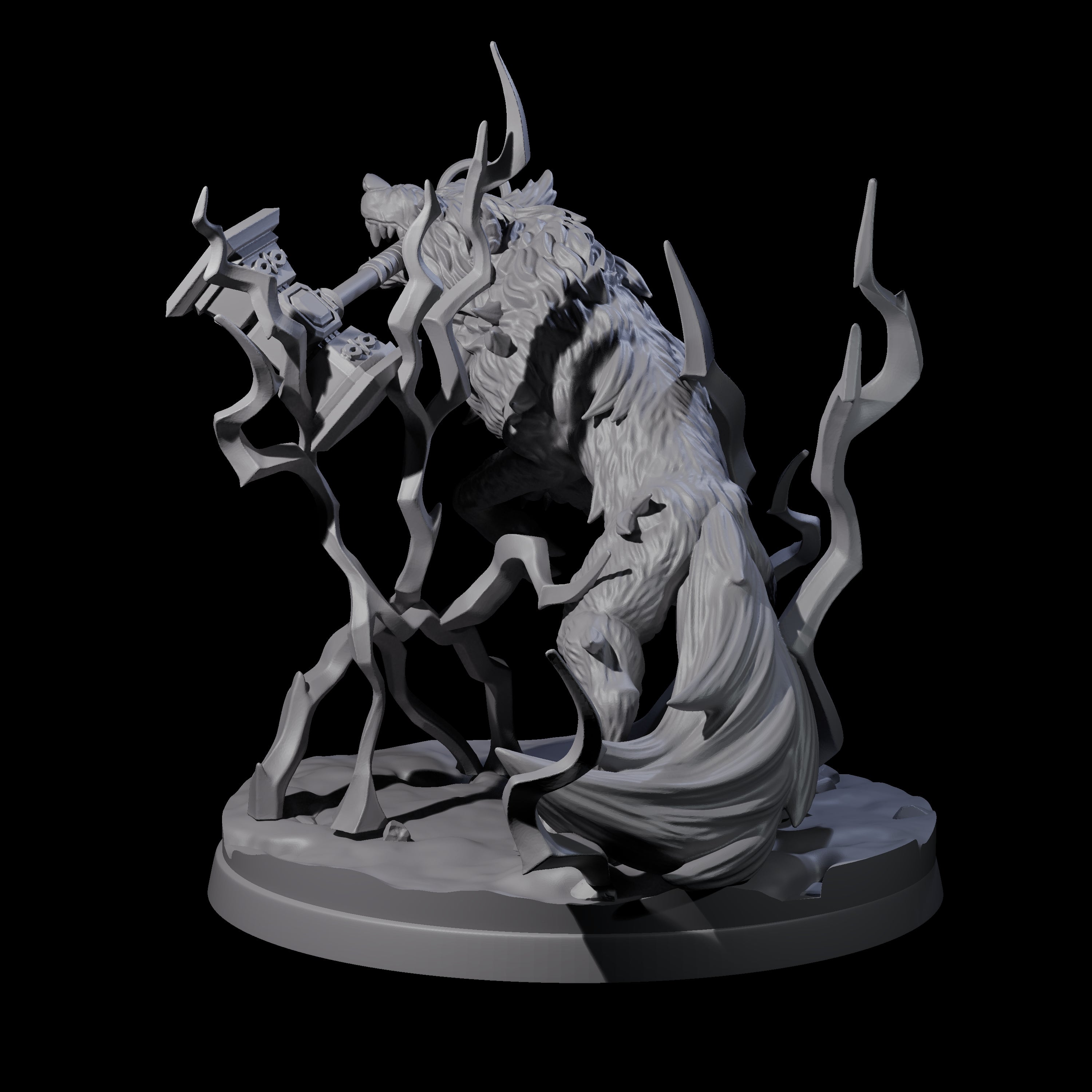 Thunderous Nordic Wolf Miniature for Dungeons and Dragons, Pathfinder or other TTRPGs