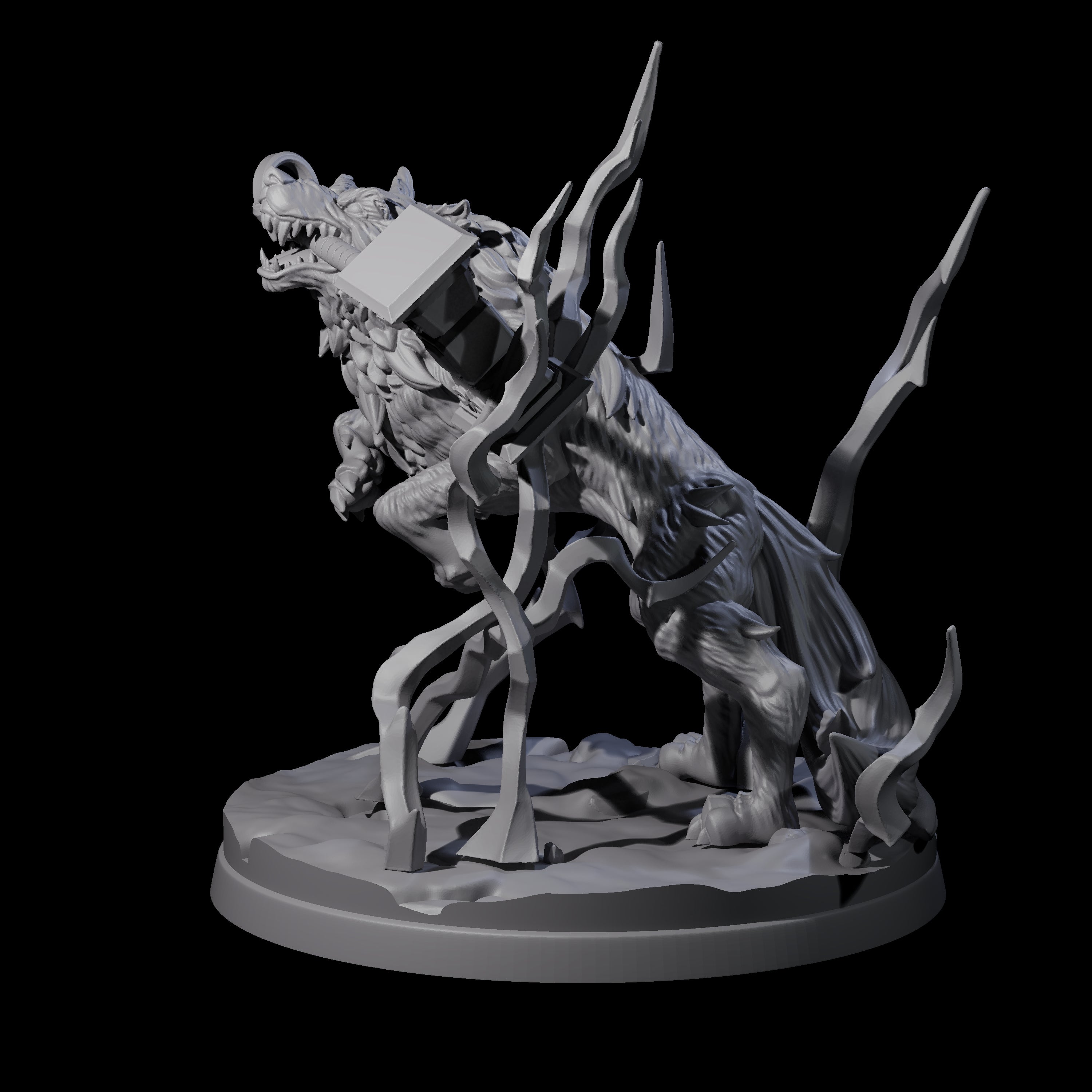 Thunderous Nordic Wolf Miniature for Dungeons and Dragons, Pathfinder or other TTRPGs
