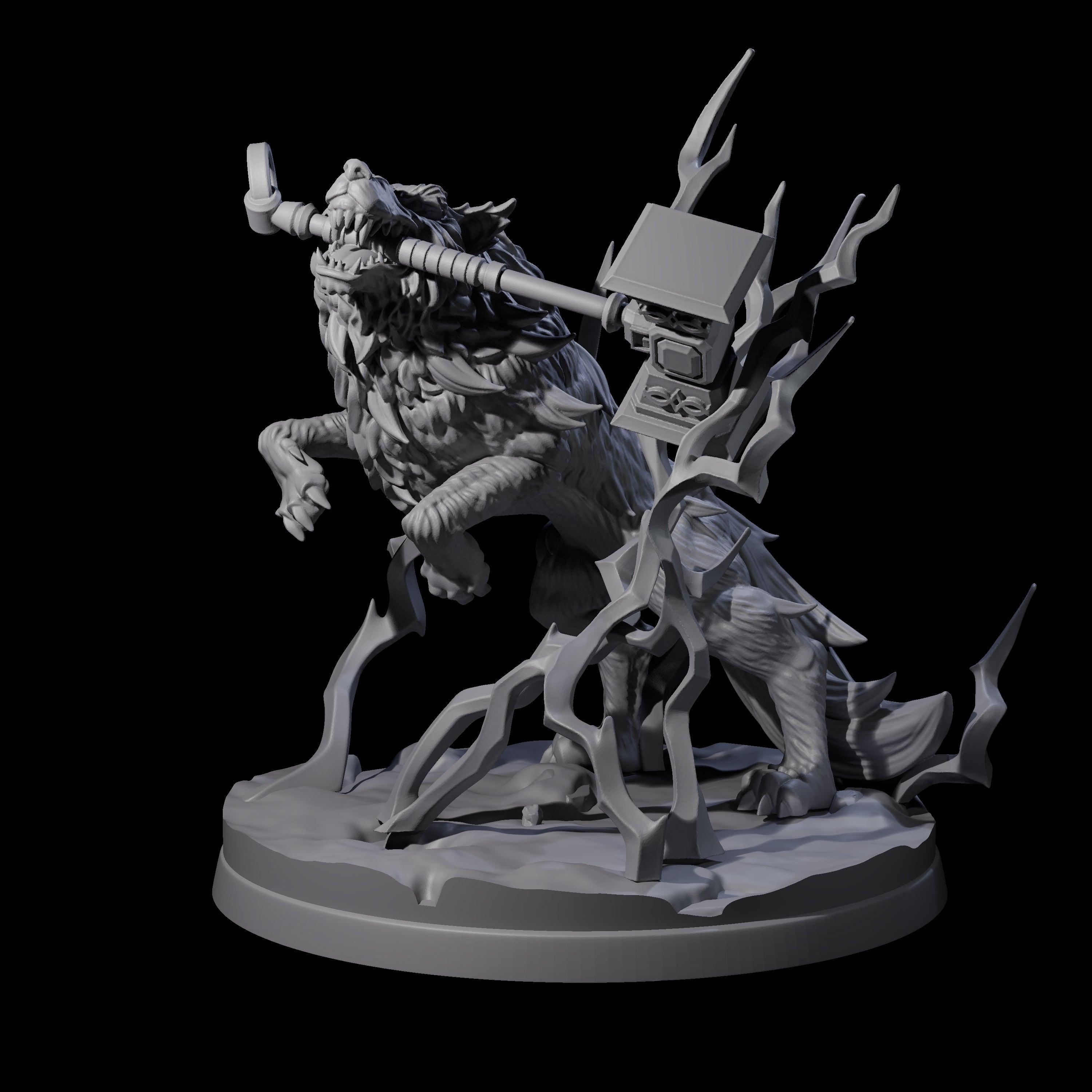 Thunderous Nordic Wolf Miniature for Dungeons and Dragons, Pathfinder or other TTRPGs