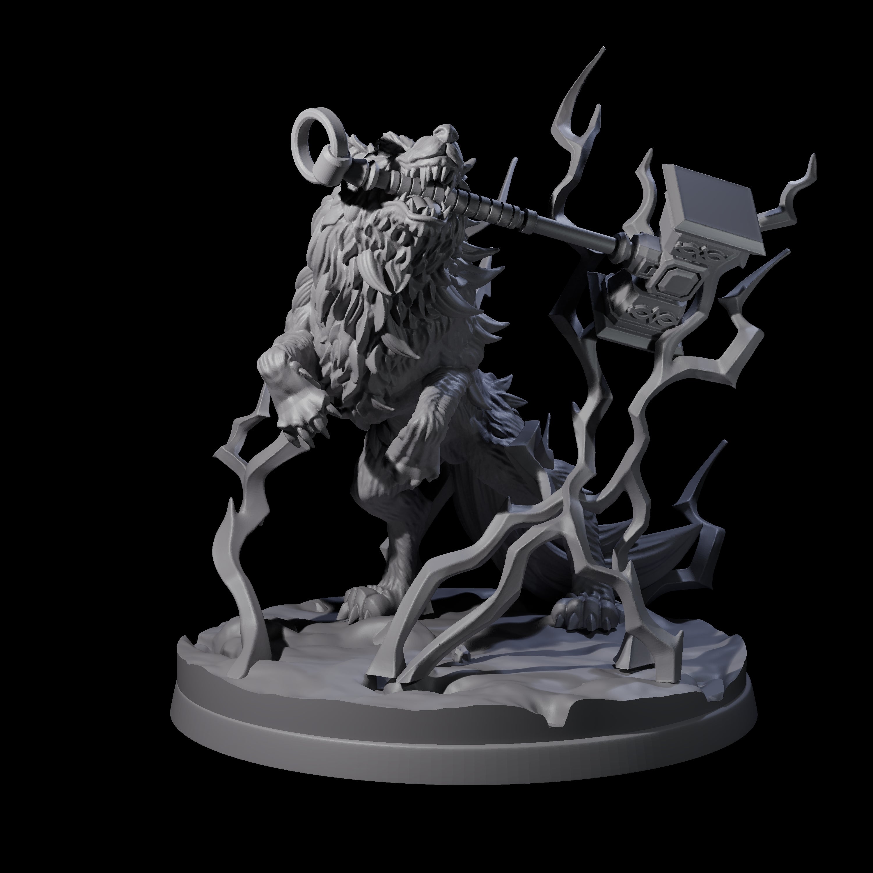 Thunderous Nordic Wolf Miniature for Dungeons and Dragons, Pathfinder or other TTRPGs