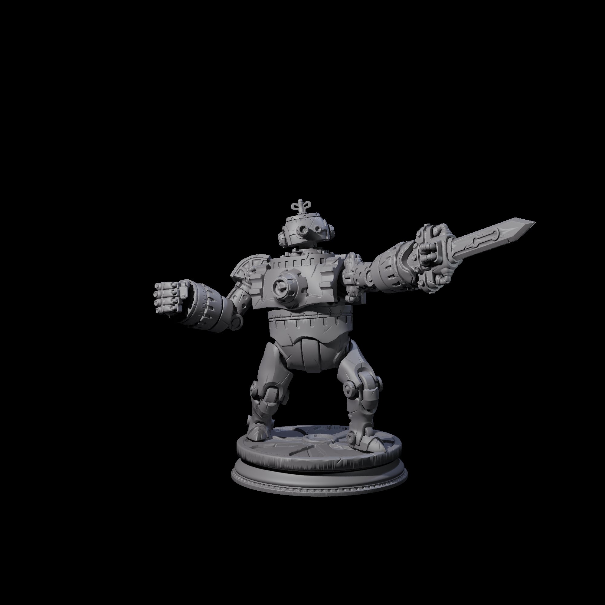 Ticking Clockwork Soldier A Miniature for Dungeons and Dragons, Pathfinder or other TTRPGs