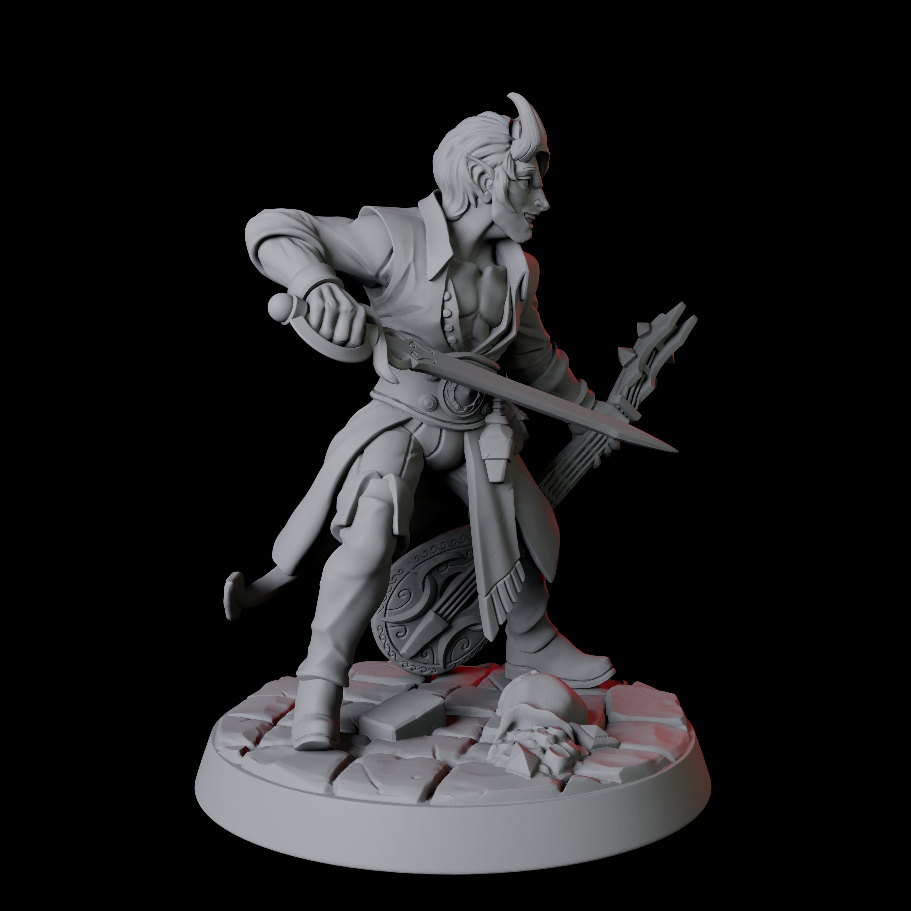 Tiefling Bard B Miniature for Dungeons and Dragons, Pathfinder or other TTRPGs