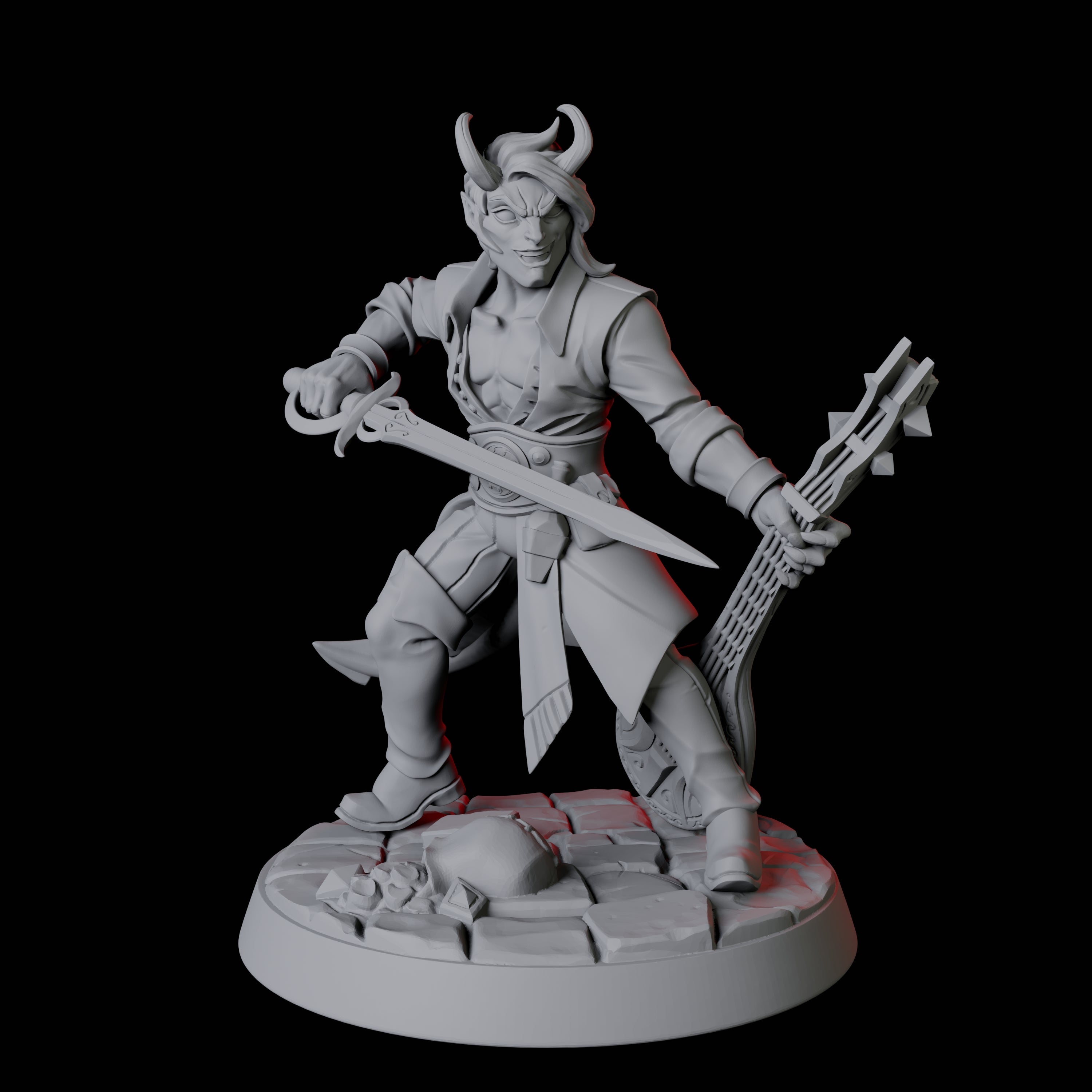 Tiefling Bard B Miniature for Dungeons and Dragons, Pathfinder or other TTRPGs