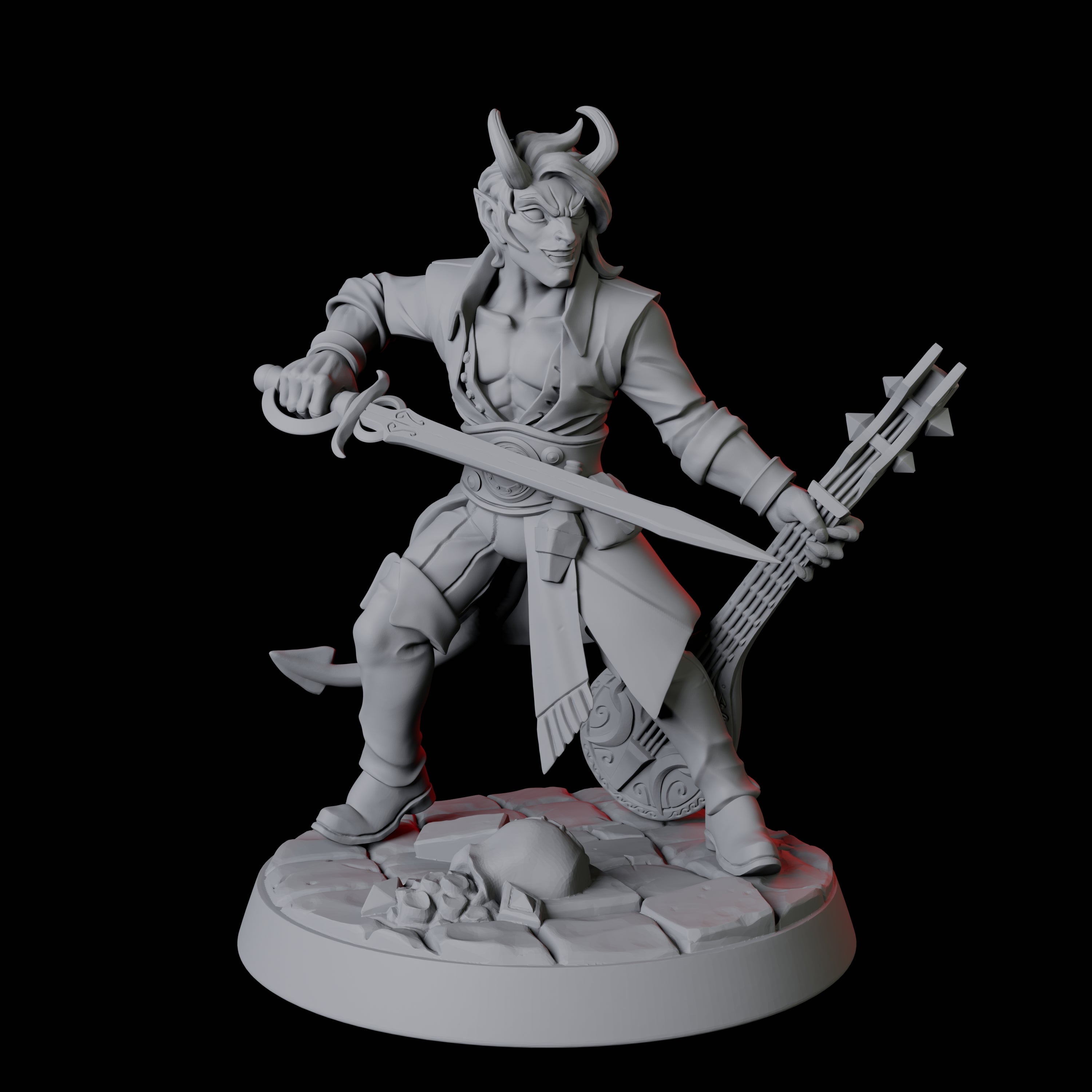 Tiefling Bard B Miniature for Dungeons and Dragons, Pathfinder or other TTRPGs