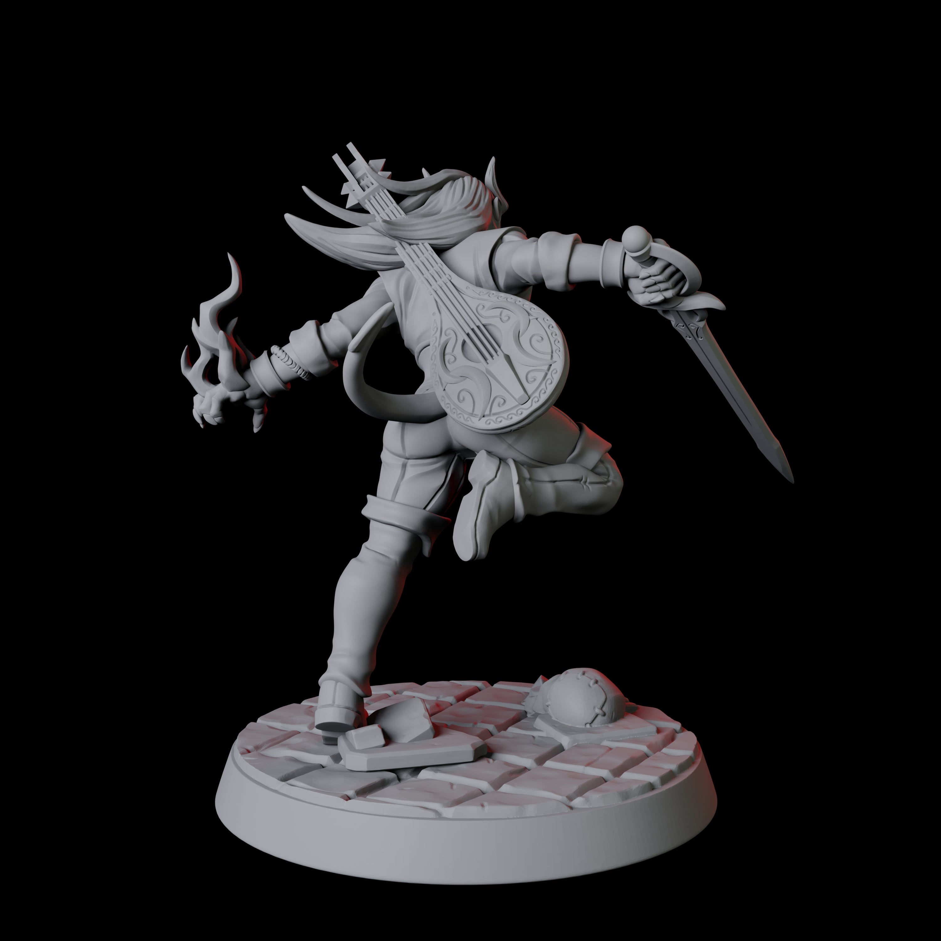 Tiefling Bard D Miniature for Dungeons and Dragons, Pathfinder or other TTRPGs