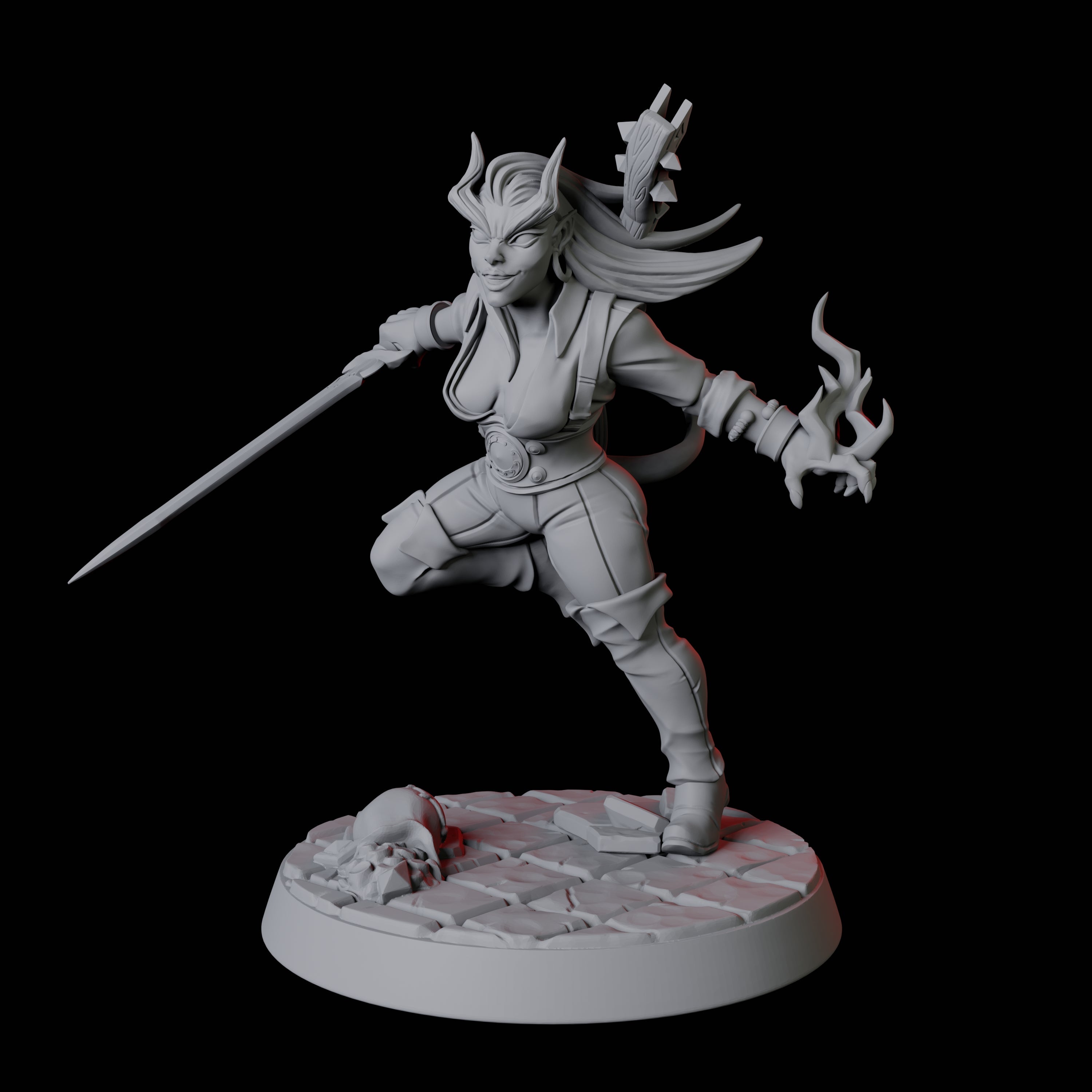 Tiefling Bard D Miniature for Dungeons and Dragons, Pathfinder or other TTRPGs