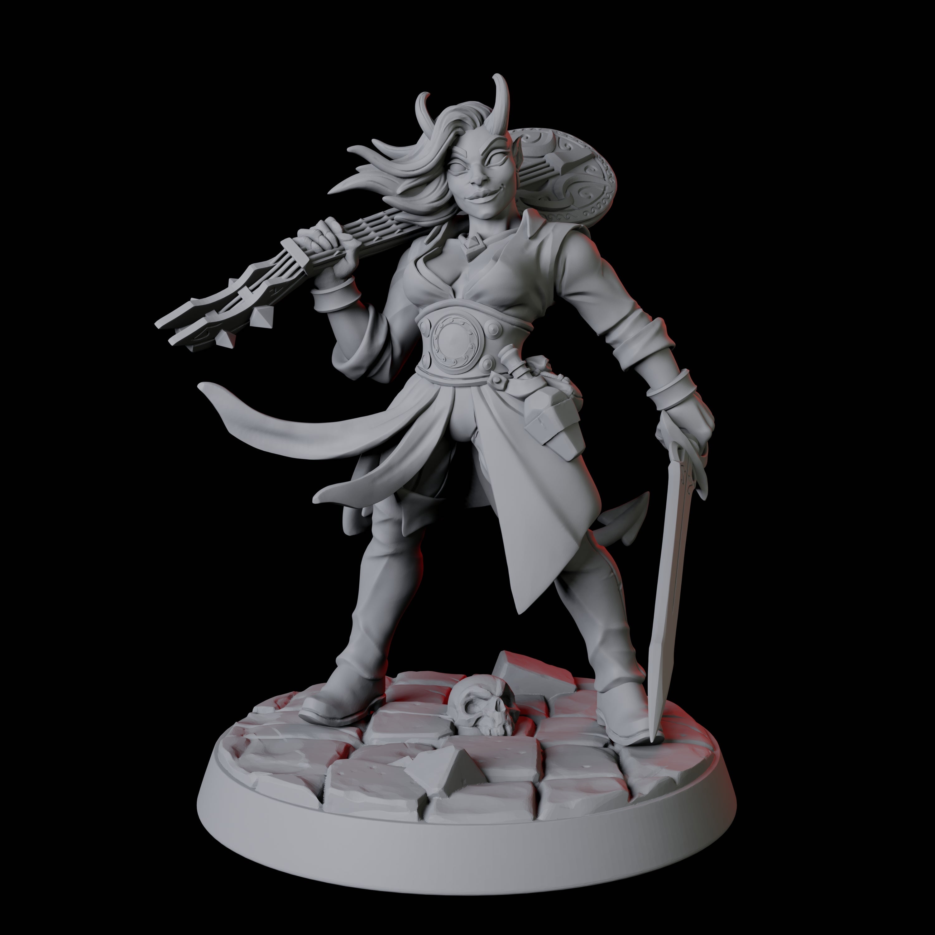 Tiefling Bard E Miniature for Dungeons and Dragons, Pathfinder or other TTRPGs