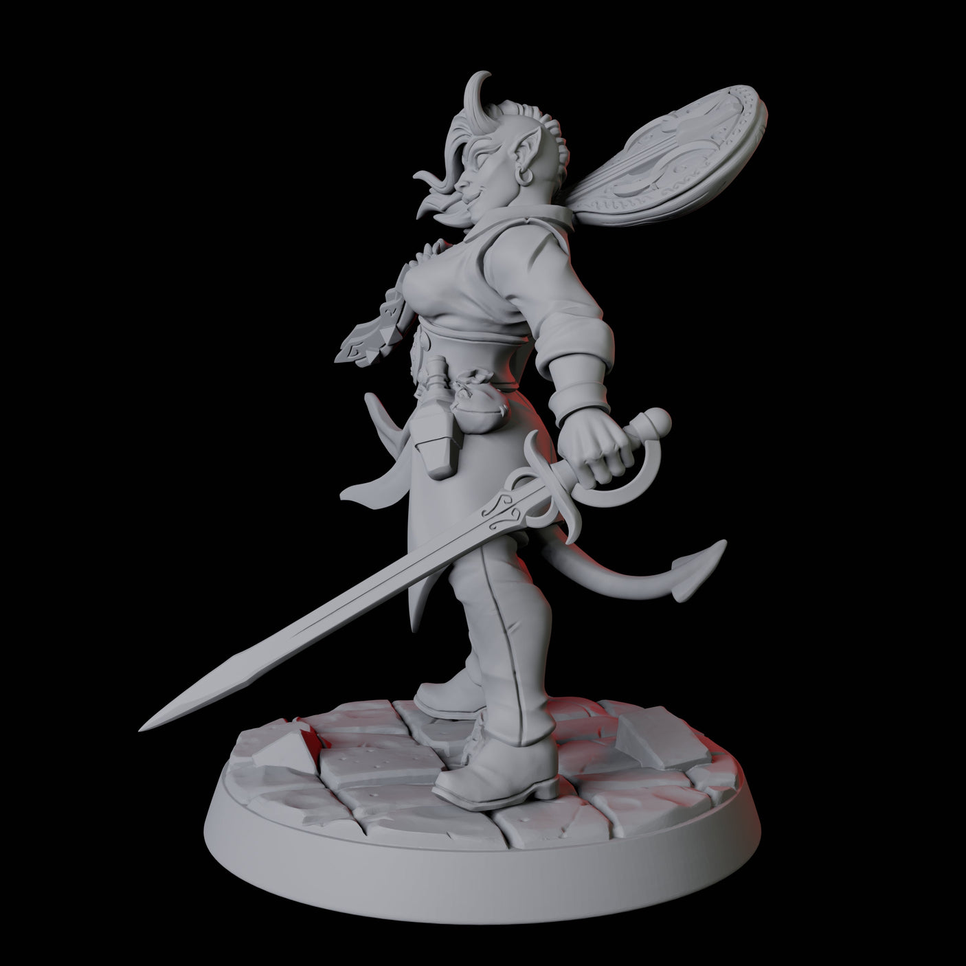 Tiefling Bard E Miniature for Dungeons and Dragons, Pathfinder or other TTRPGs