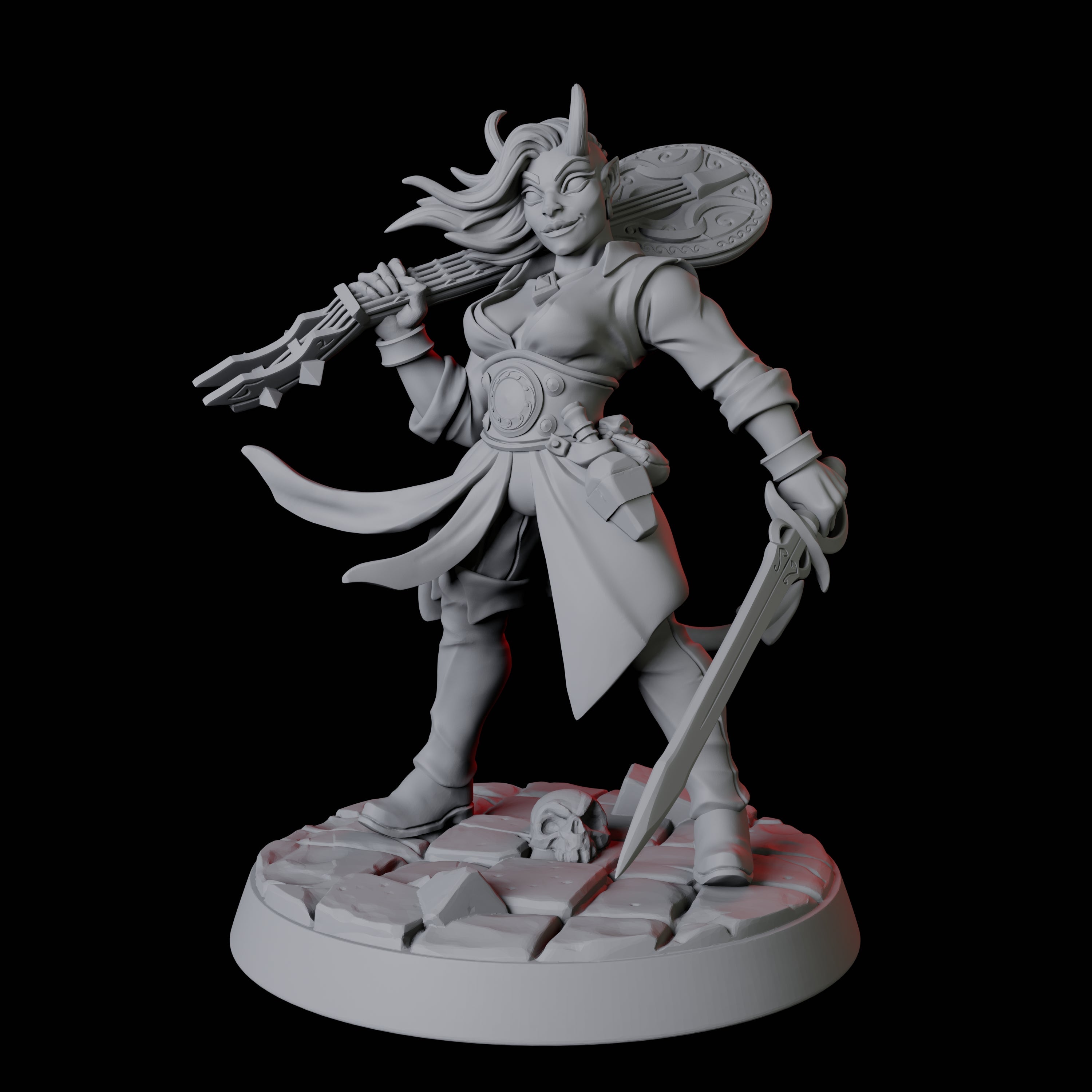 Tiefling Bard E Miniature for Dungeons and Dragons, Pathfinder or other TTRPGs