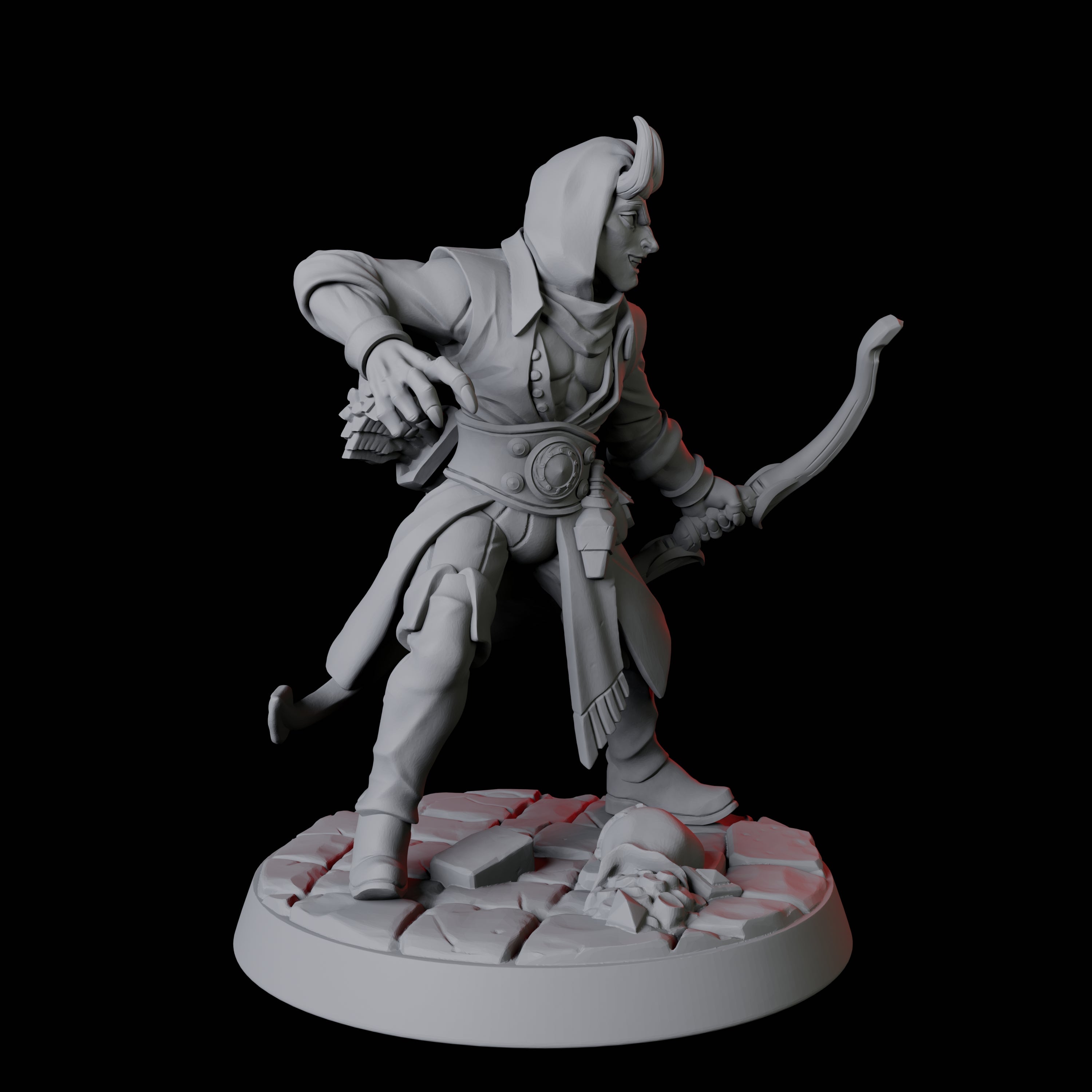 Tiefling Fighter B Miniature for Dungeons and Dragons, Pathfinder or other TTRPGs