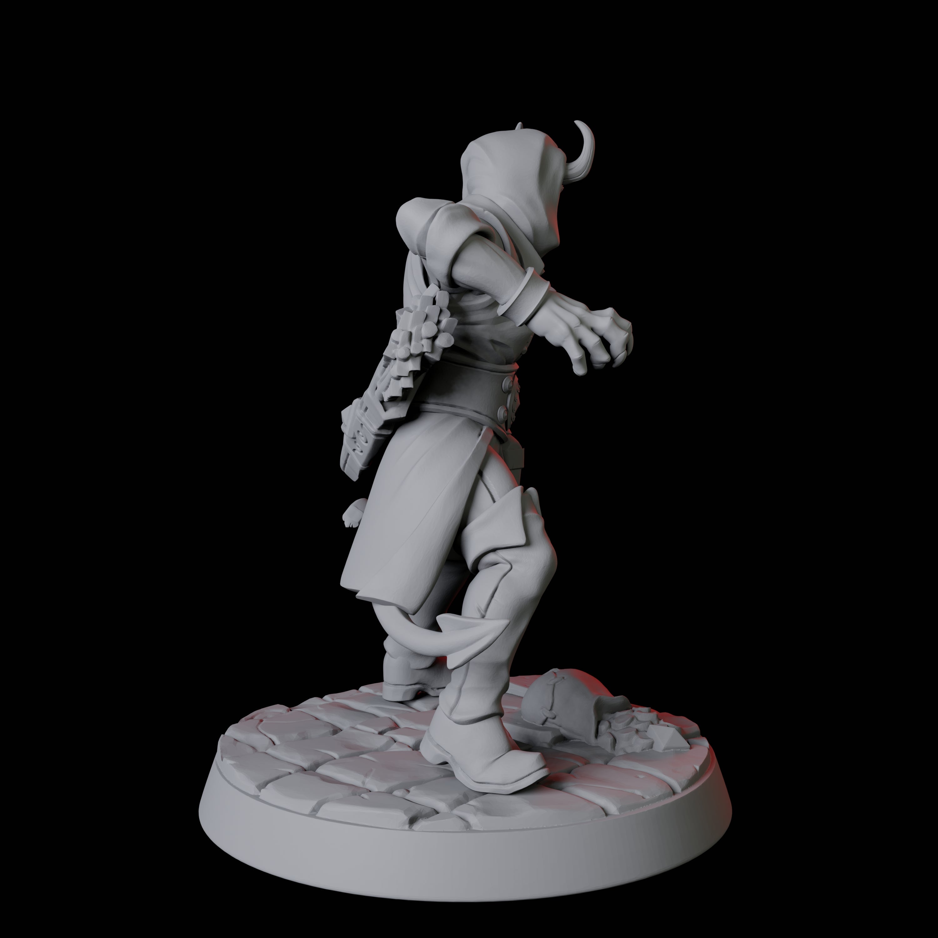 Tiefling Fighter B Miniature for Dungeons and Dragons, Pathfinder or other TTRPGs