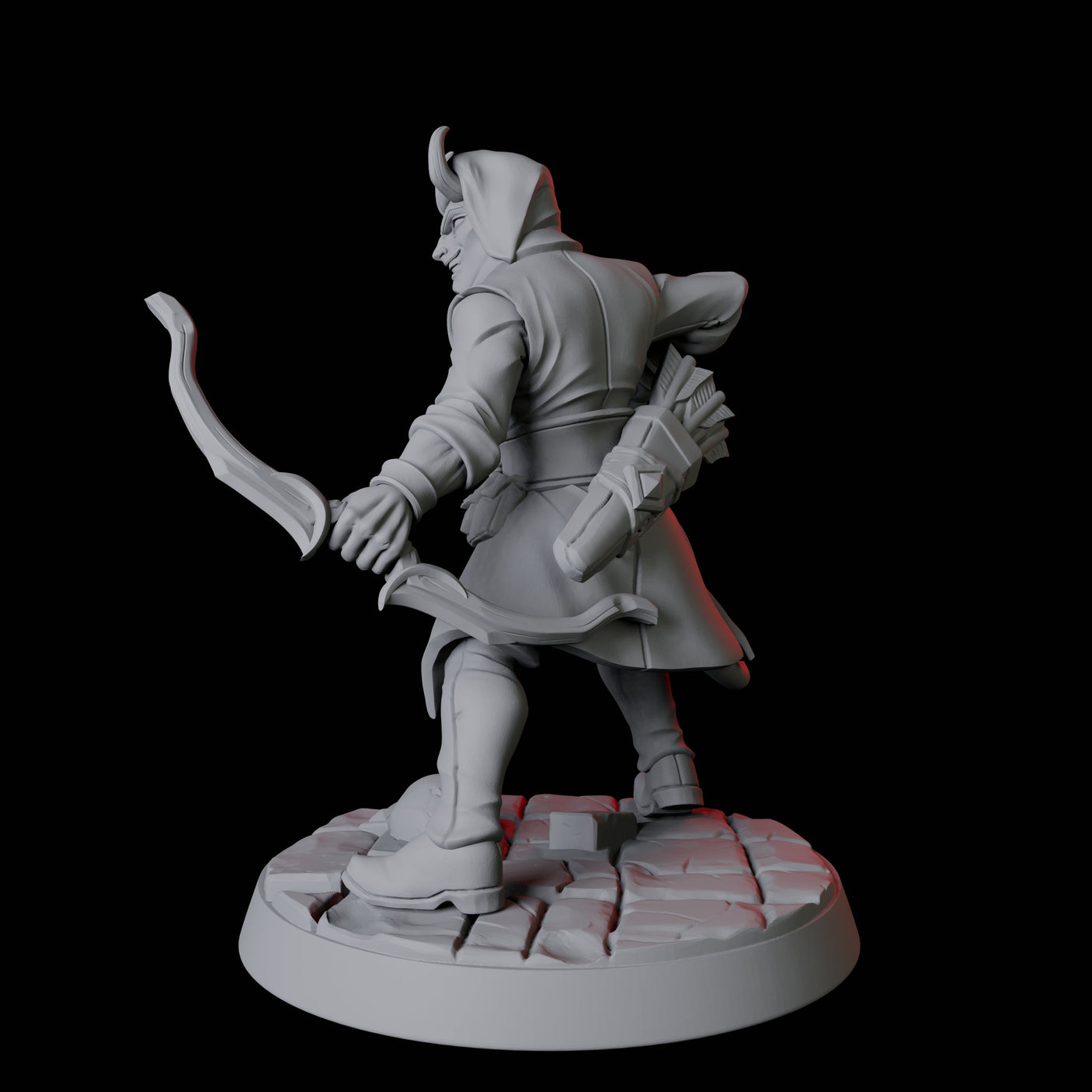 Tiefling Fighter B Miniature for Dungeons and Dragons, Pathfinder or other TTRPGs