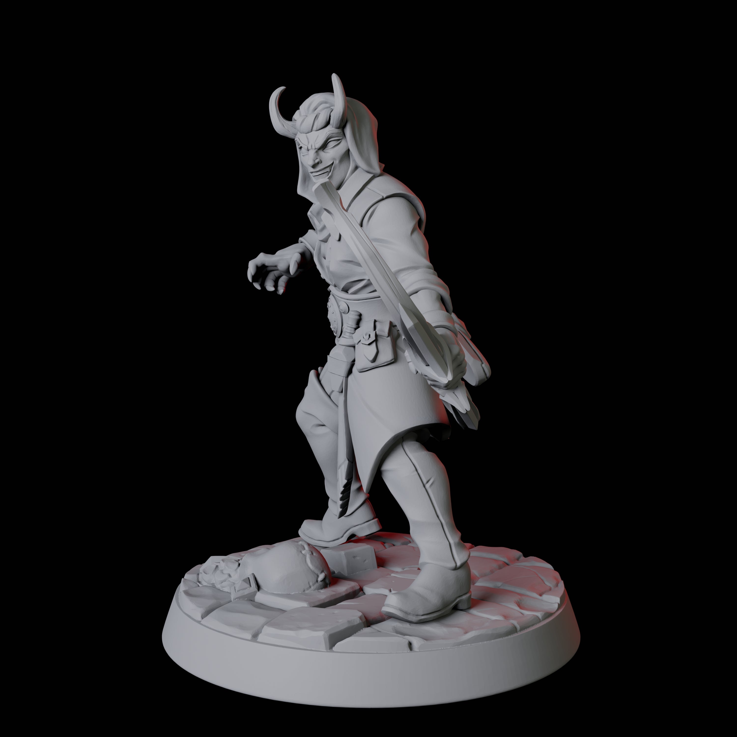 Tiefling Fighter B Miniature for Dungeons and Dragons, Pathfinder or other TTRPGs