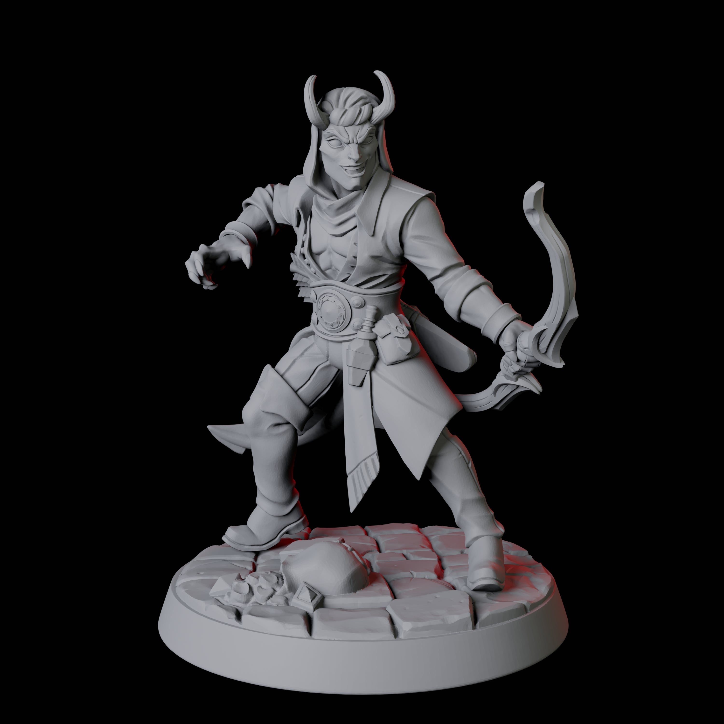 Tiefling Fighter B Miniature for Dungeons and Dragons, Pathfinder or other TTRPGs