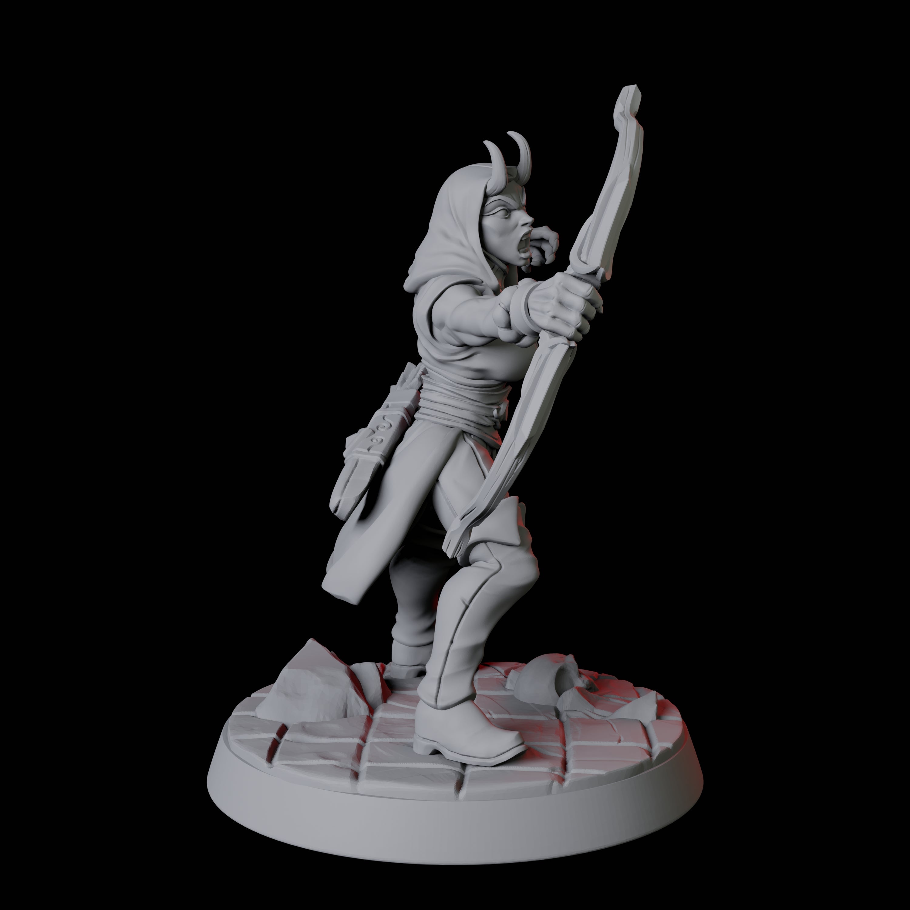 Tiefling Fighter F Miniature for Dungeons and Dragons, Pathfinder or other TTRPGs