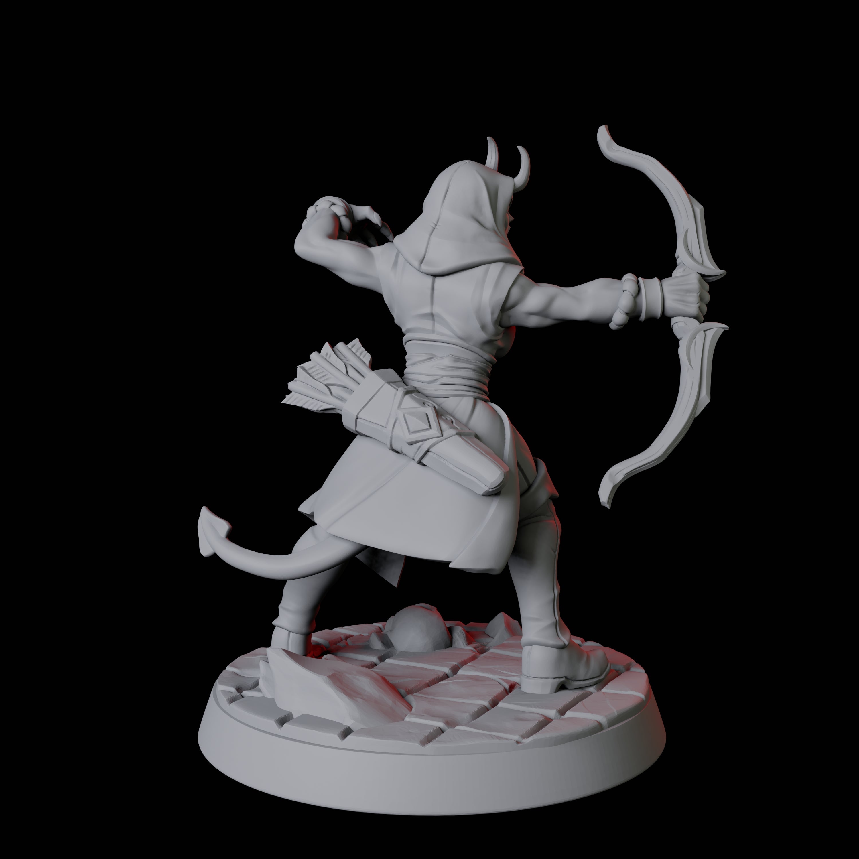 Tiefling Fighter F Miniature for Dungeons and Dragons, Pathfinder or other TTRPGs