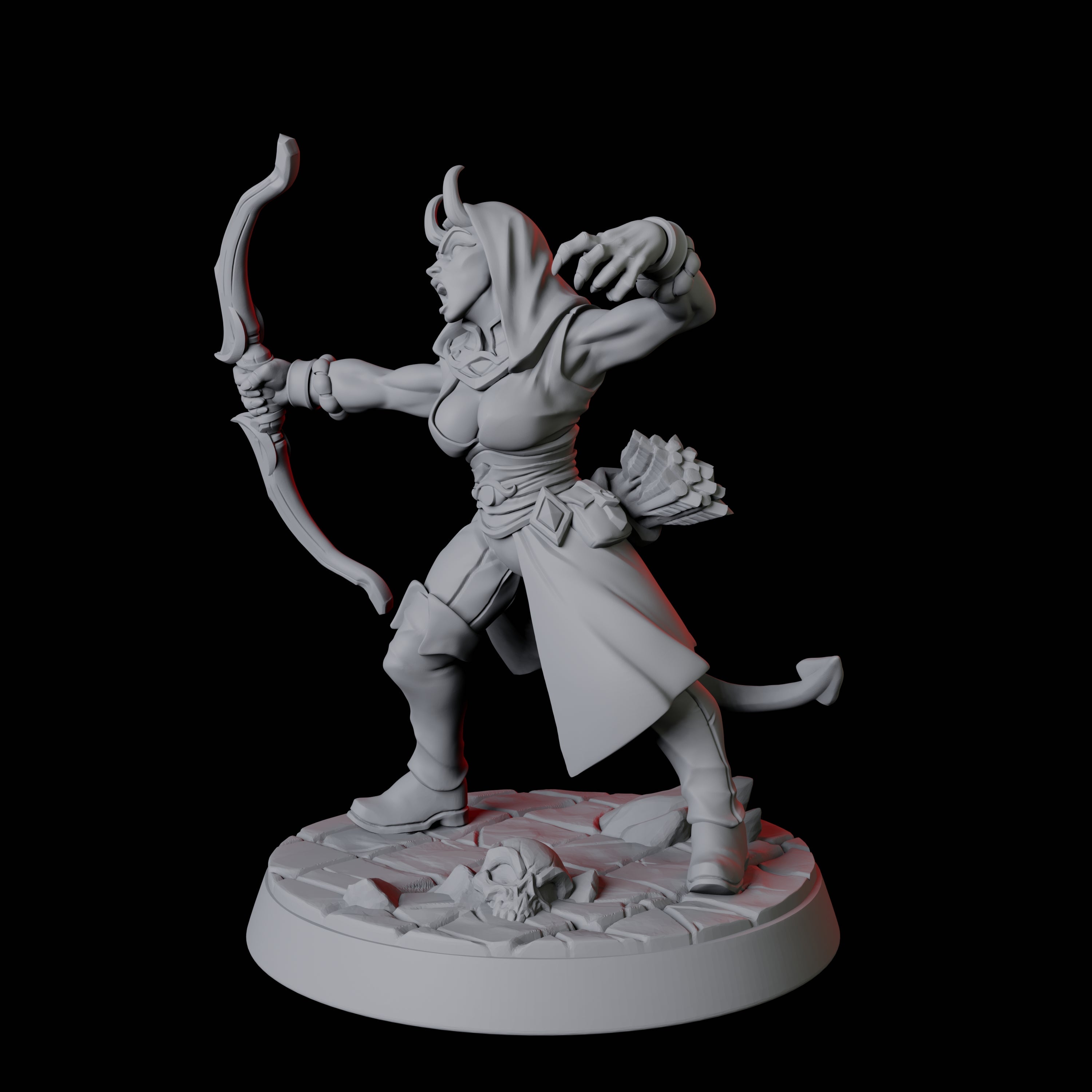 Tiefling Fighter F Miniature for Dungeons and Dragons, Pathfinder or other TTRPGs