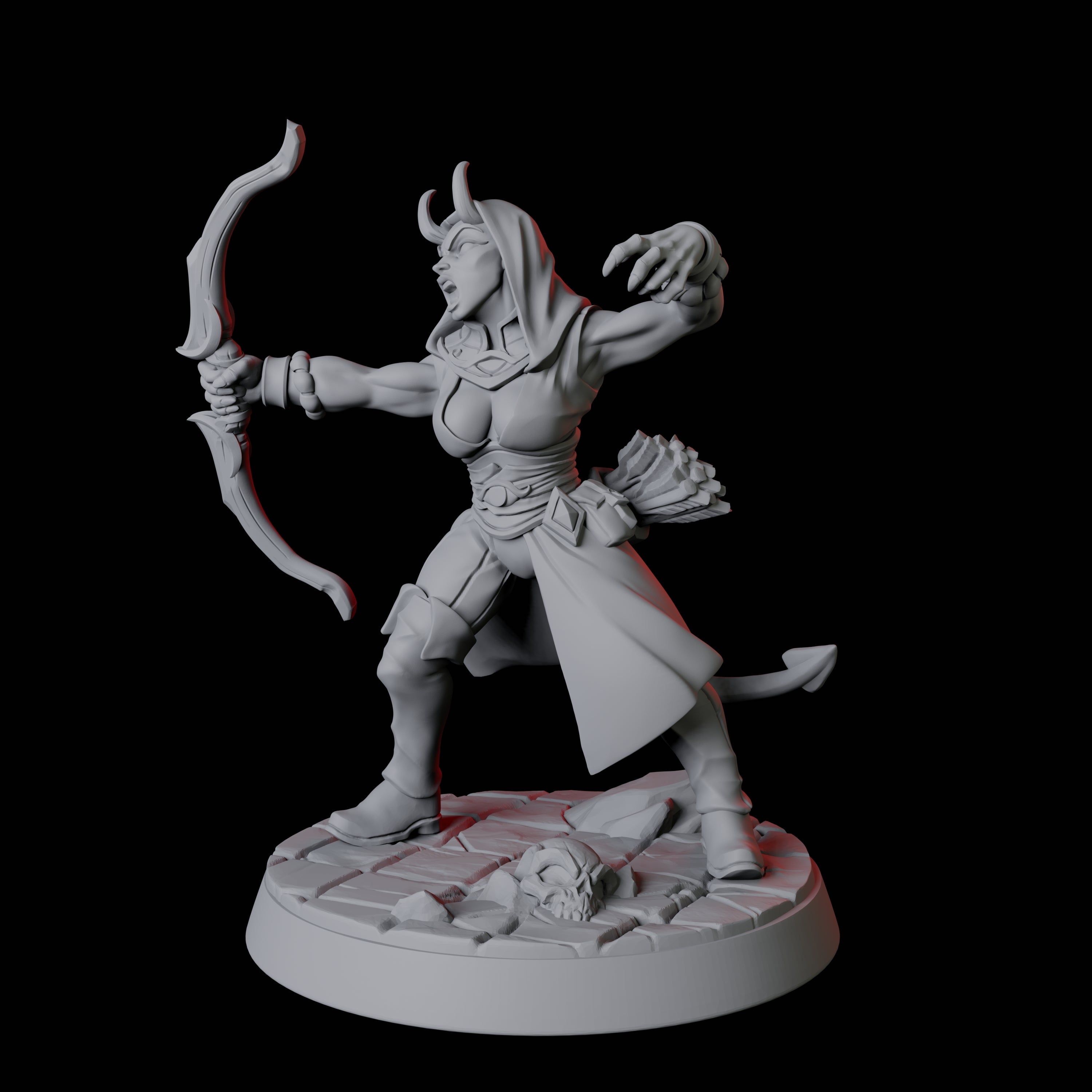 Tiefling Fighter F Miniature for Dungeons and Dragons, Pathfinder or other TTRPGs