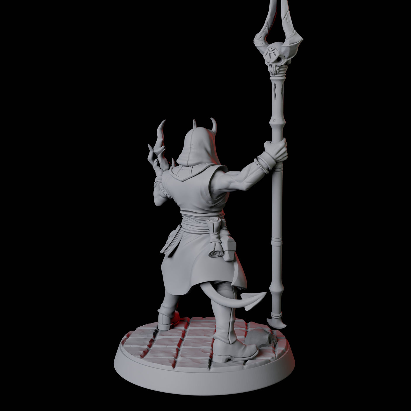 Tiefling Magic Caster C Miniature for Dungeons and Dragons, Pathfinder or other TTRPGs
