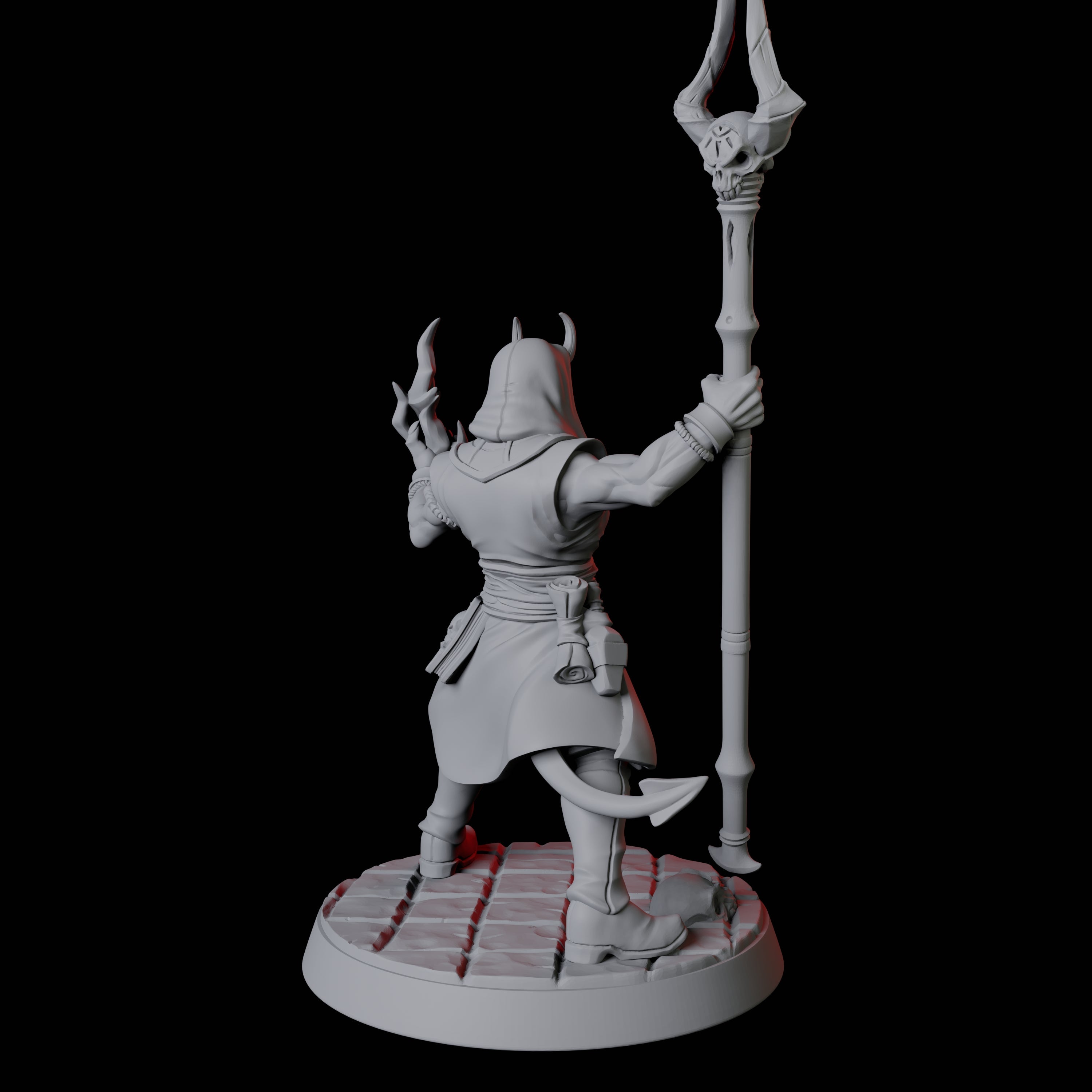 Tiefling Magic Caster C Miniature for Dungeons and Dragons, Pathfinder or other TTRPGs