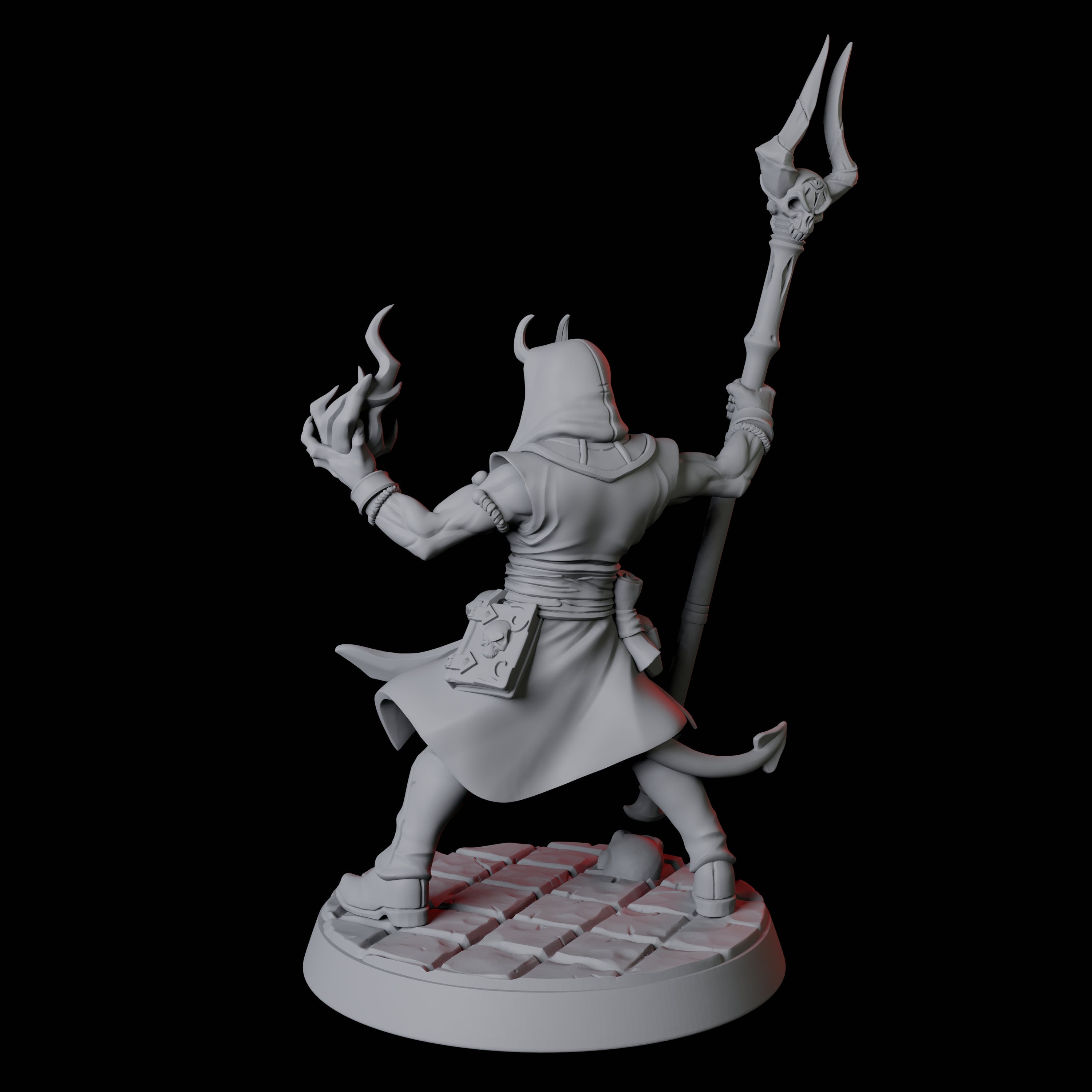 Tiefling Magic Caster C Miniature for Dungeons and Dragons, Pathfinder or other TTRPGs