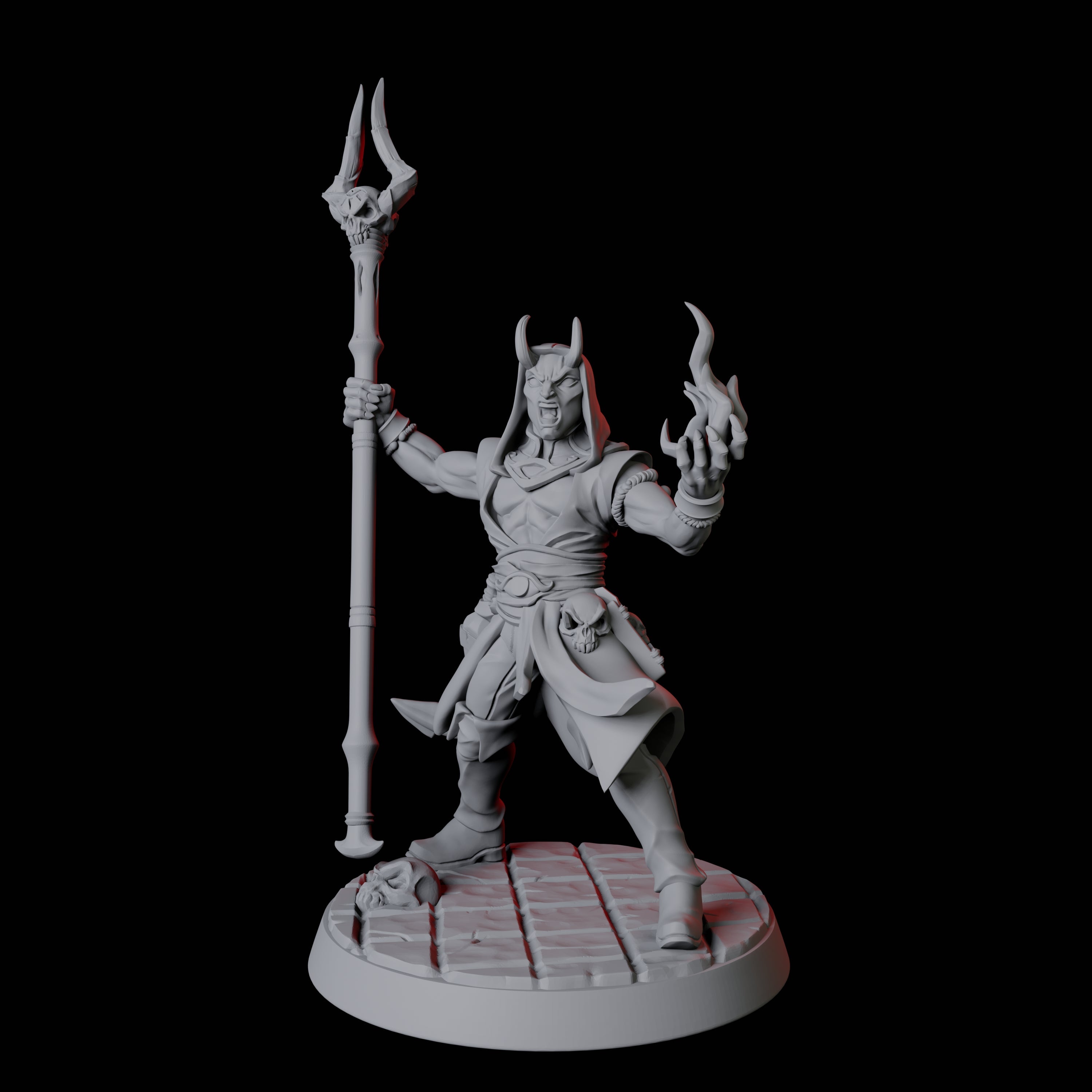 Tiefling Magic Caster C Miniature for Dungeons and Dragons, Pathfinder or other TTRPGs
