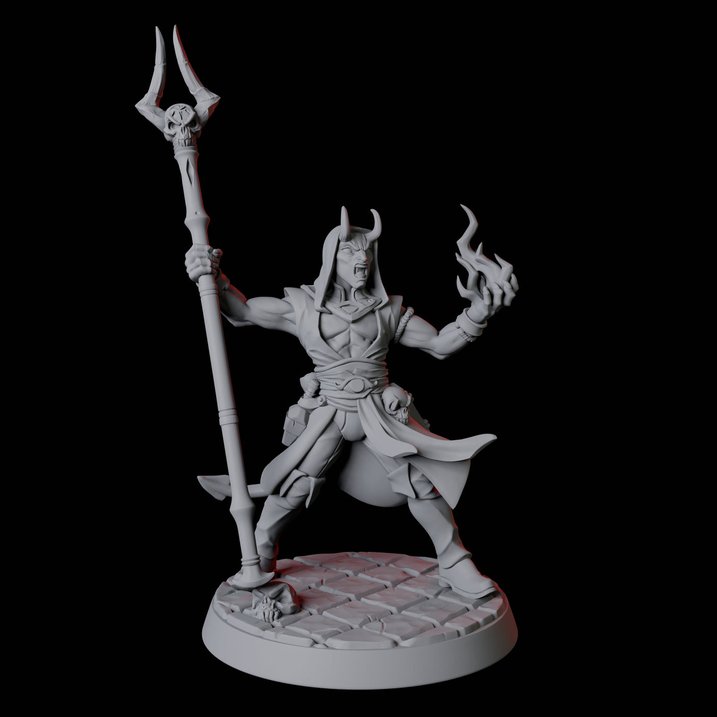 Tiefling Magic Caster C Miniature for Dungeons and Dragons, Pathfinder or other TTRPGs