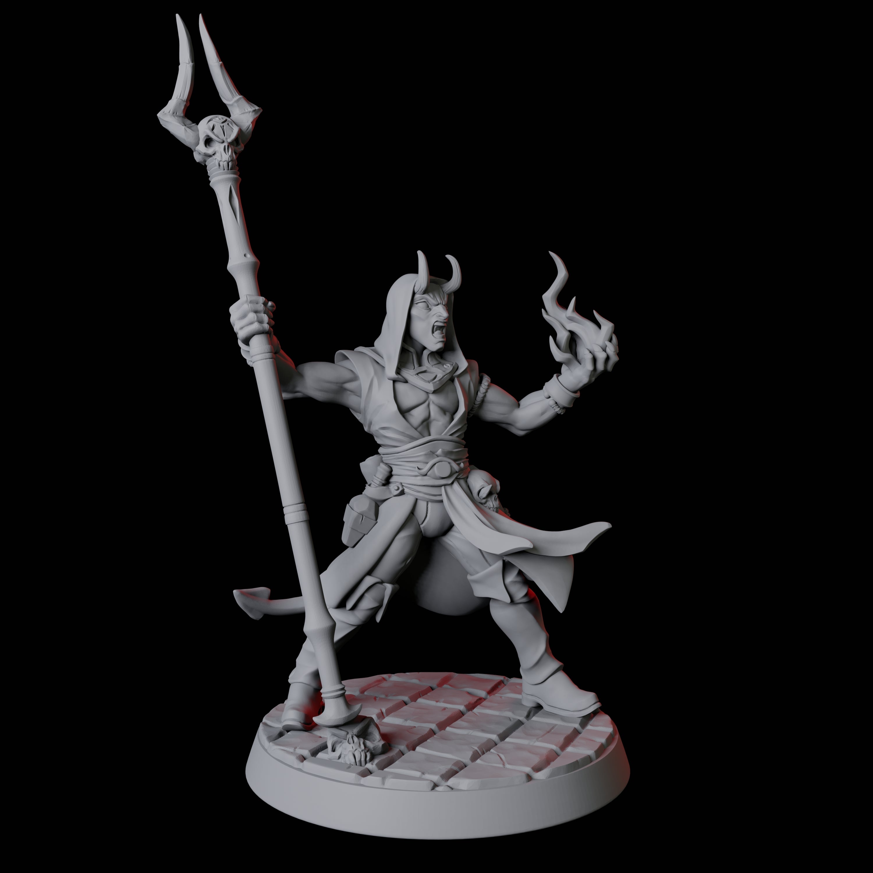 Tiefling Magic Caster C Miniature for Dungeons and Dragons, Pathfinder or other TTRPGs
