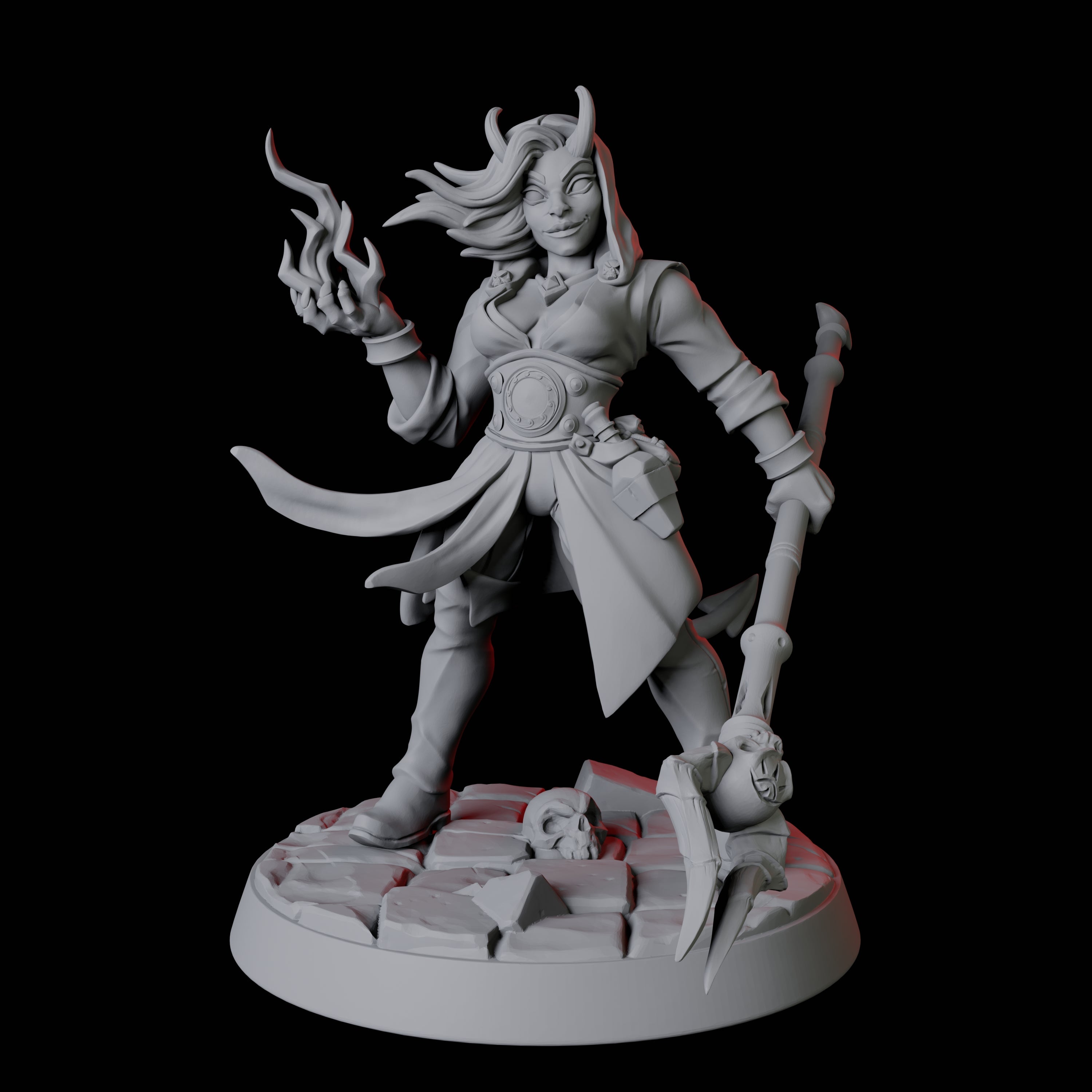 Tiefling Magic Caster E Miniature for Dungeons and Dragons, Pathfinder or other TTRPGs
