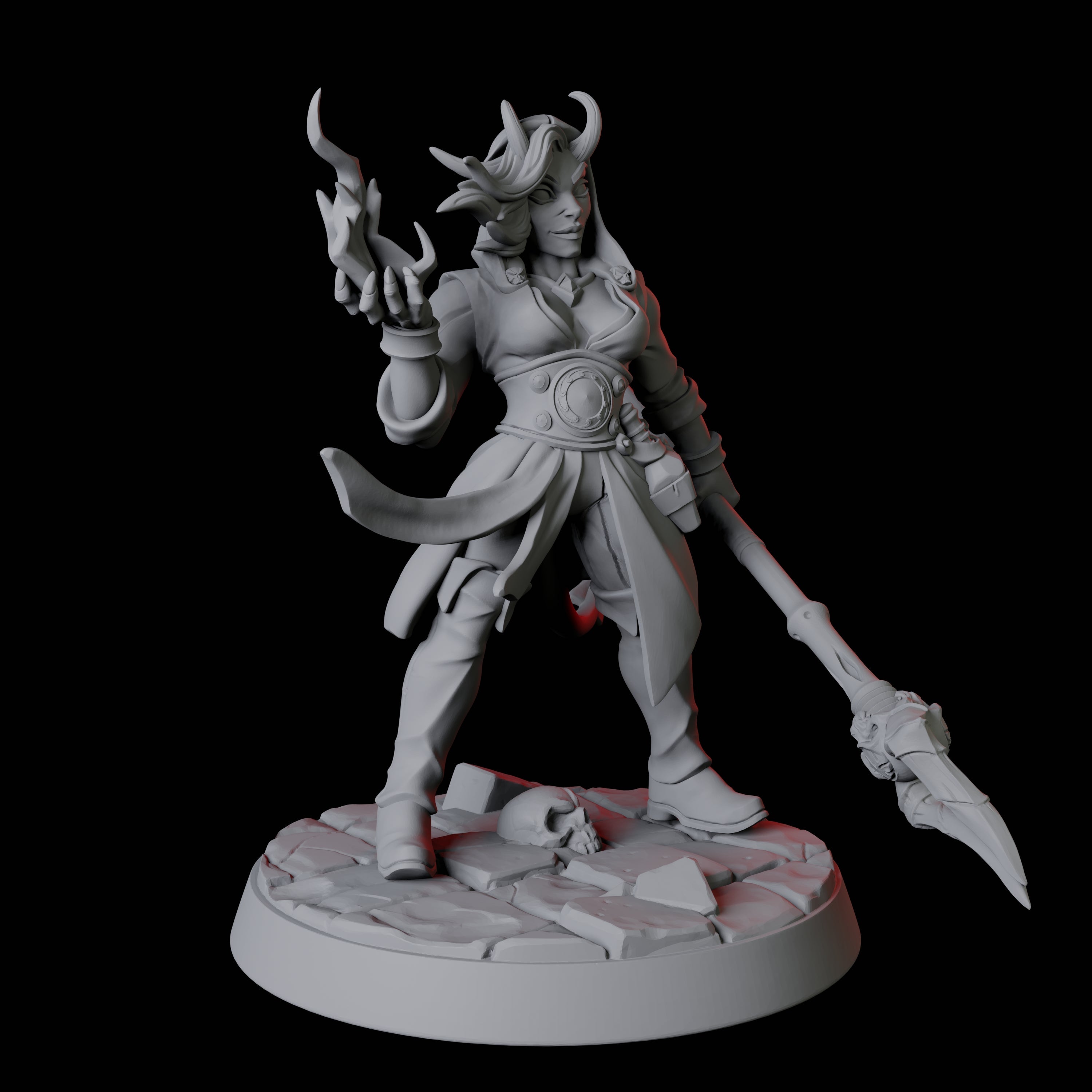 Tiefling Magic Caster E Miniature for Dungeons and Dragons, Pathfinder or other TTRPGs