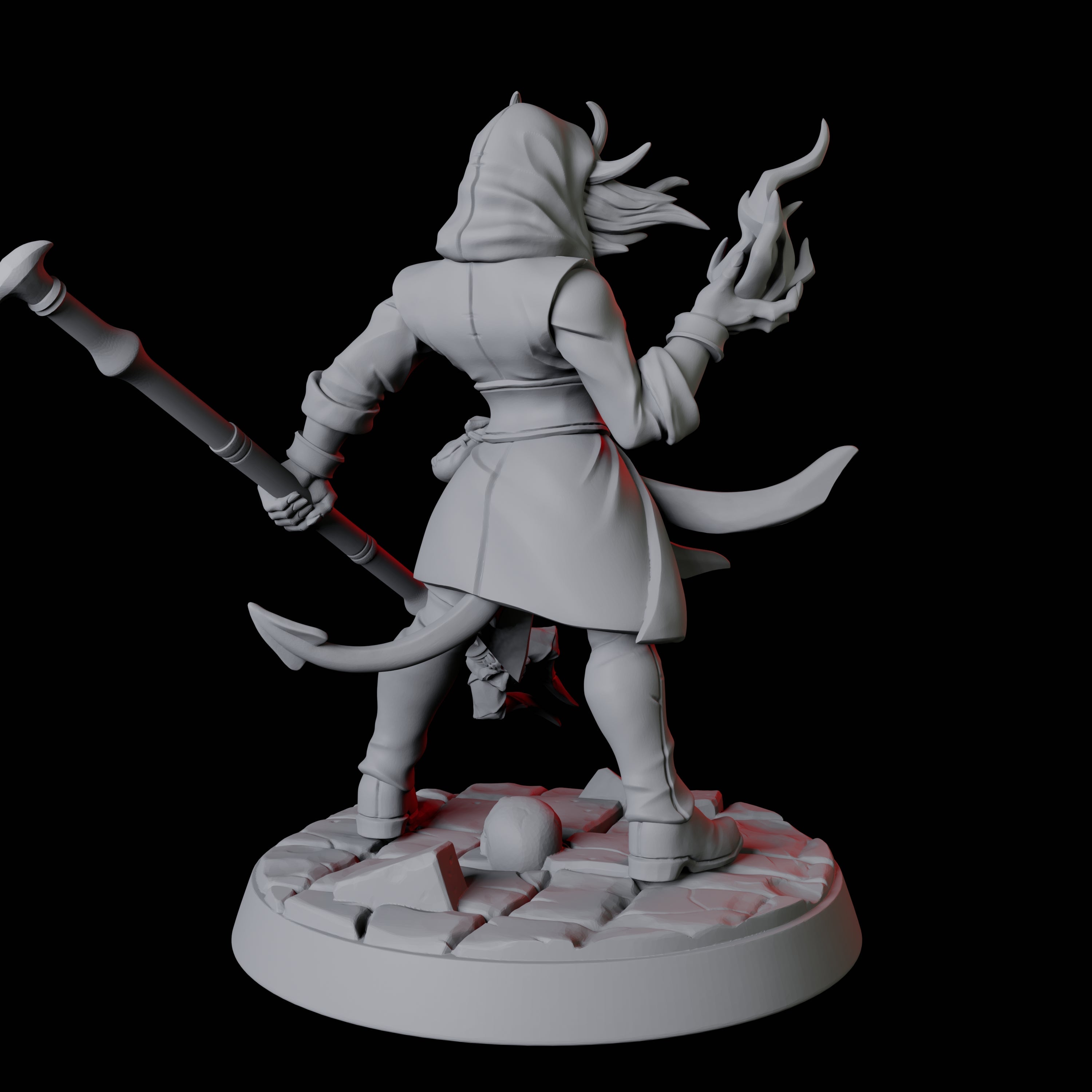 Tiefling Magic Caster E Miniature for Dungeons and Dragons, Pathfinder or other TTRPGs