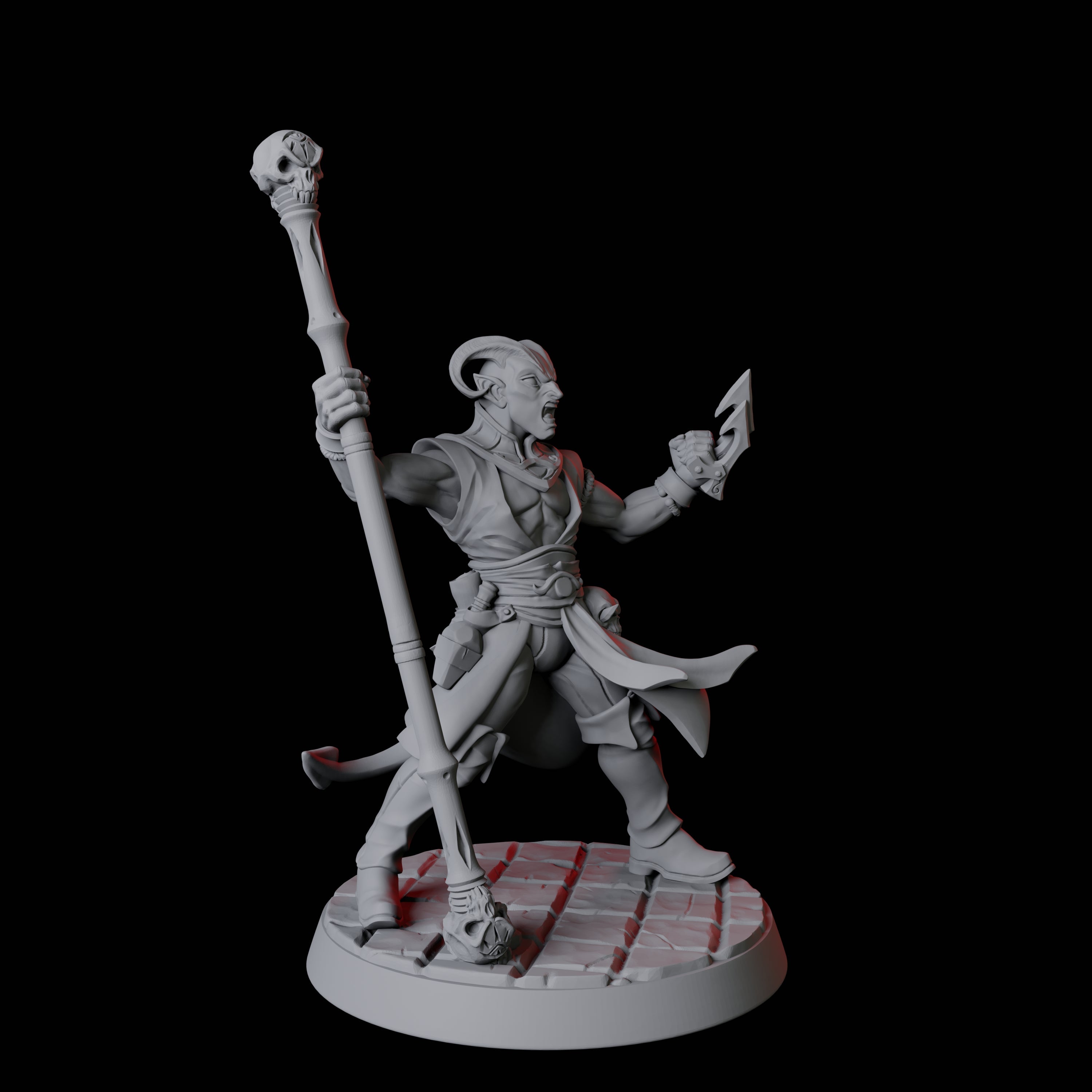 Tiefling Monk C Miniature for Dungeons and Dragons, Pathfinder or other TTRPGs