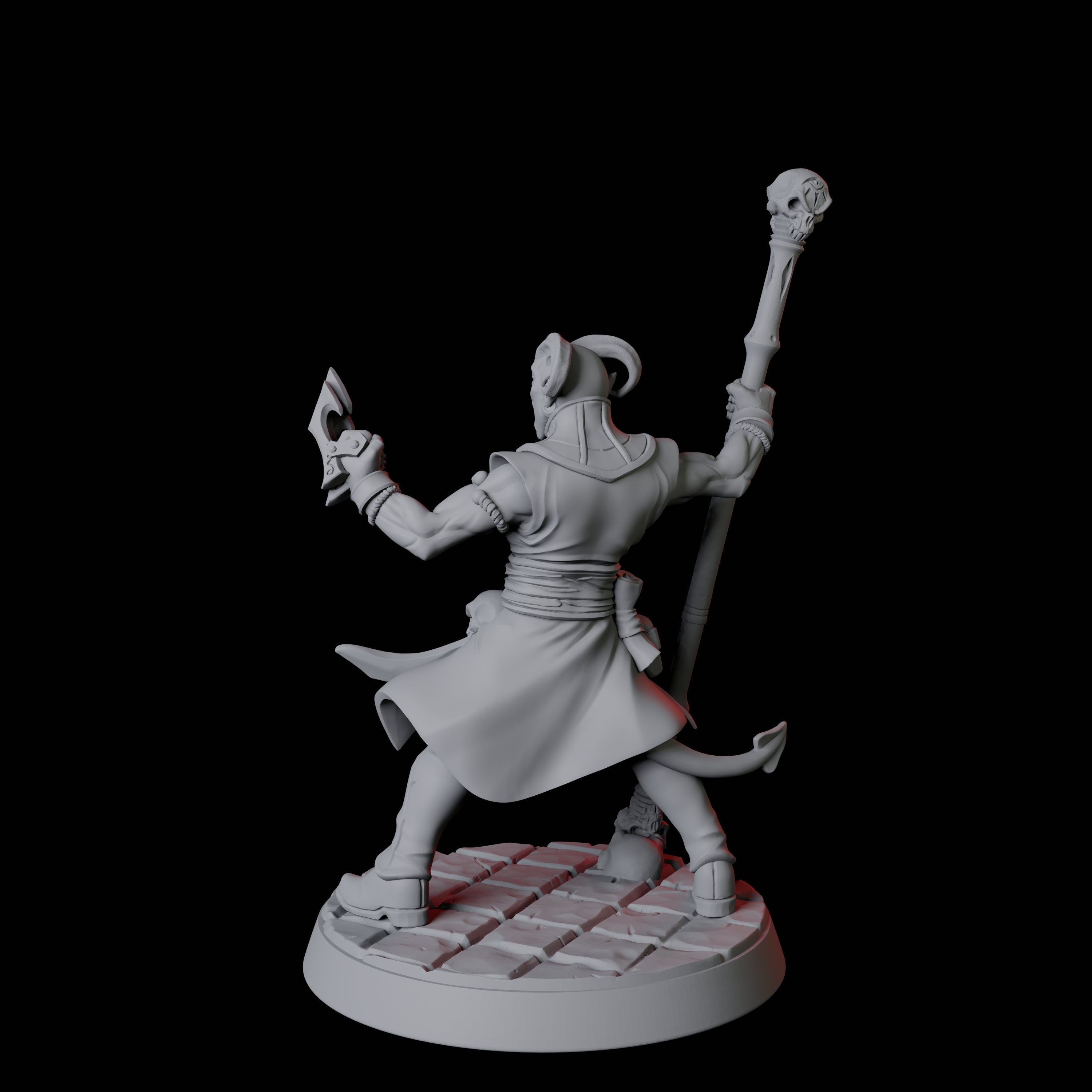 Tiefling Monk C Miniature for Dungeons and Dragons, Pathfinder or other TTRPGs