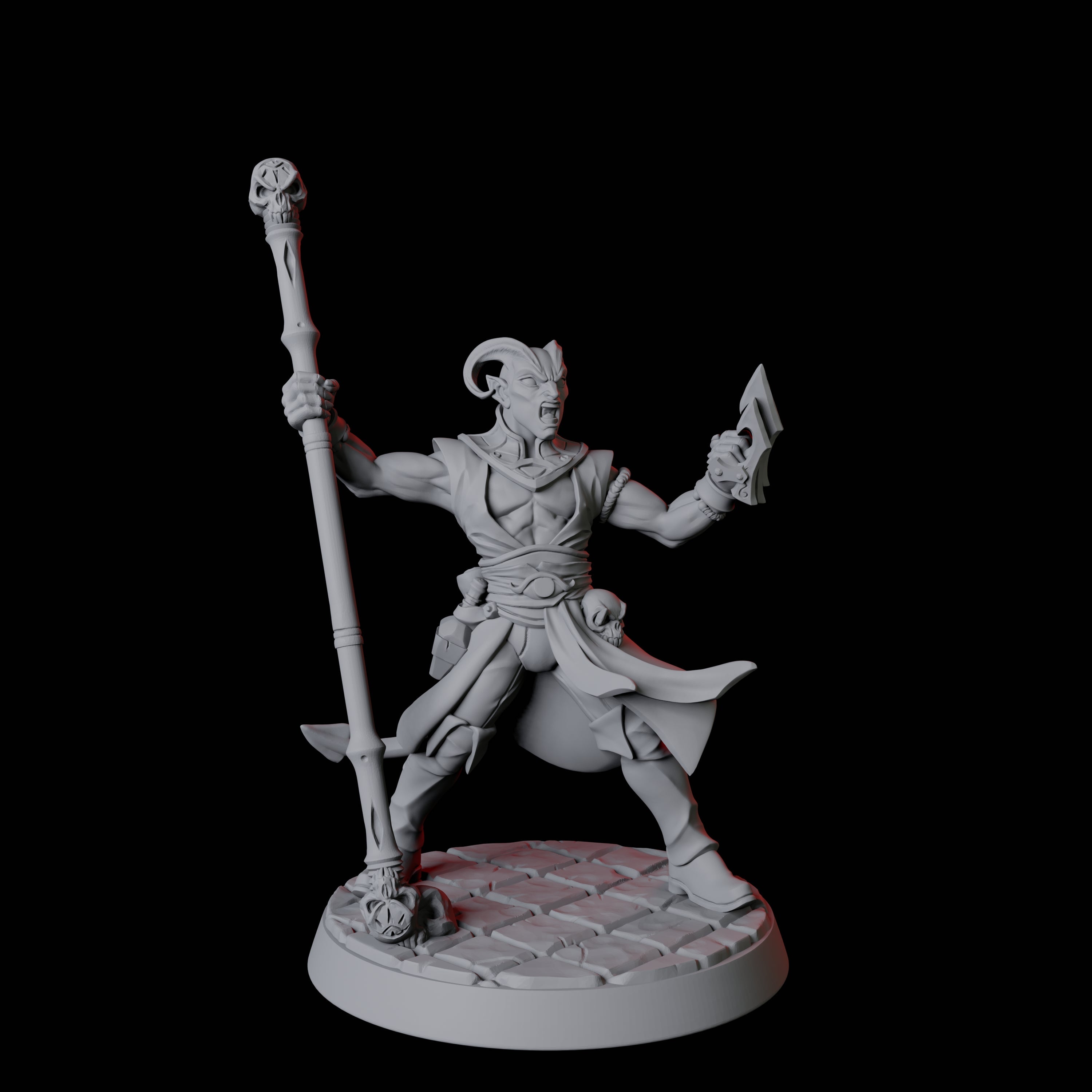 Tiefling Monk C Miniature for Dungeons and Dragons, Pathfinder or other TTRPGs