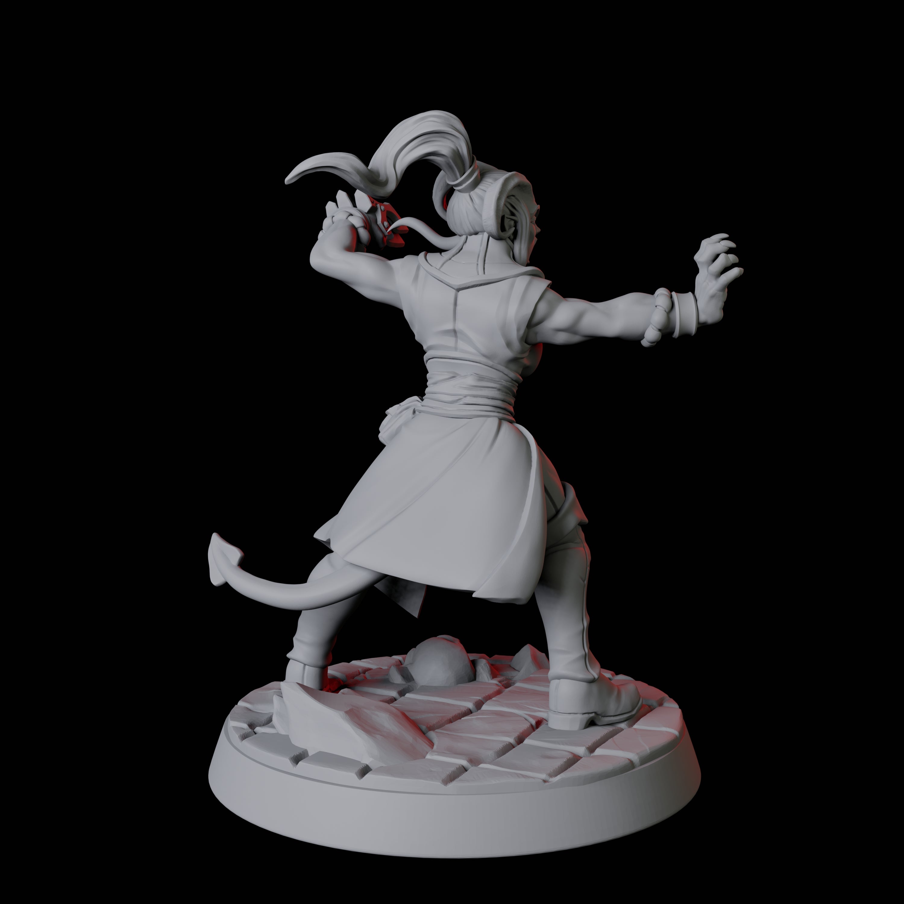 Tiefling Monk F Miniature for Dungeons and Dragons, Pathfinder or other TTRPGs