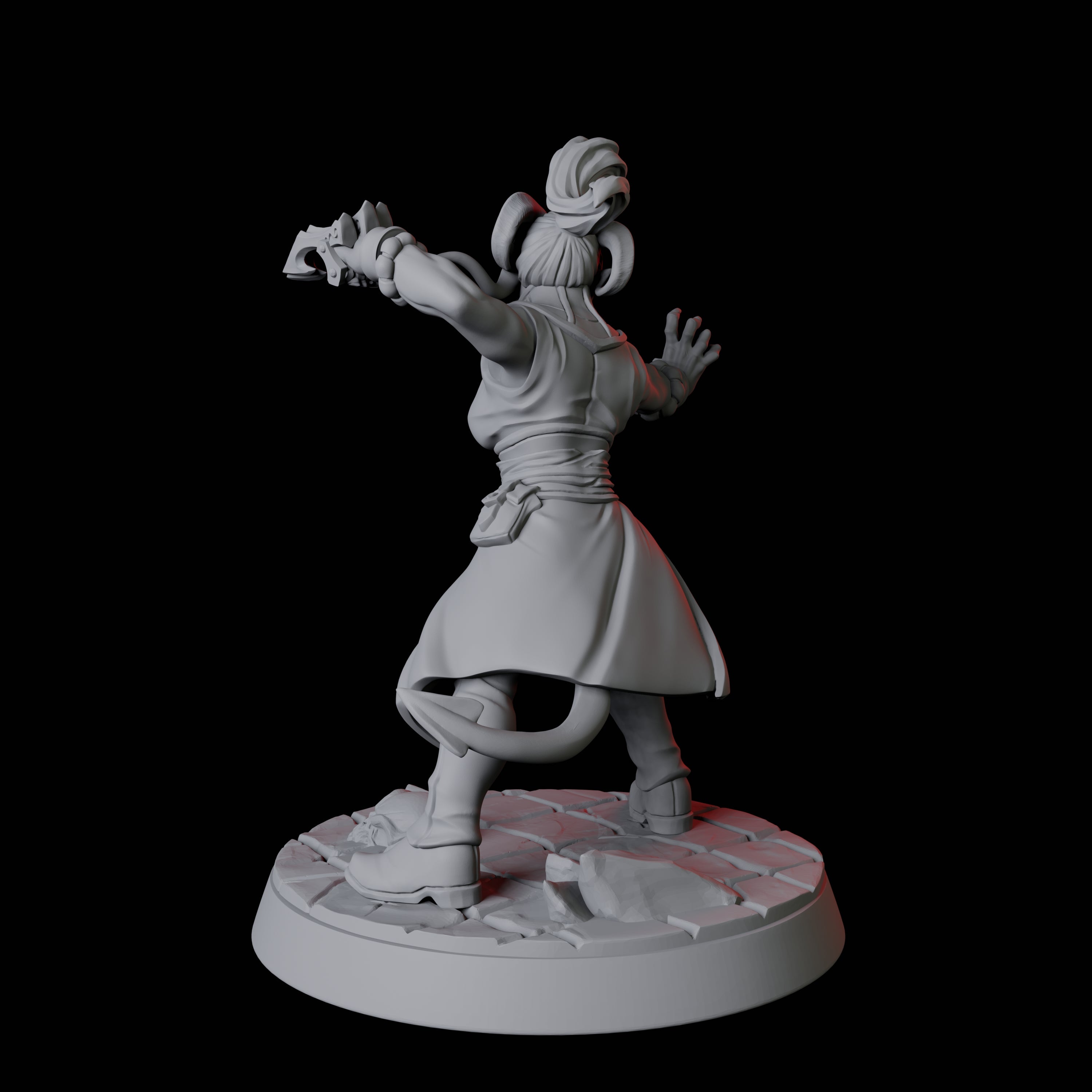 Tiefling Monk F Miniature for Dungeons and Dragons, Pathfinder or other TTRPGs