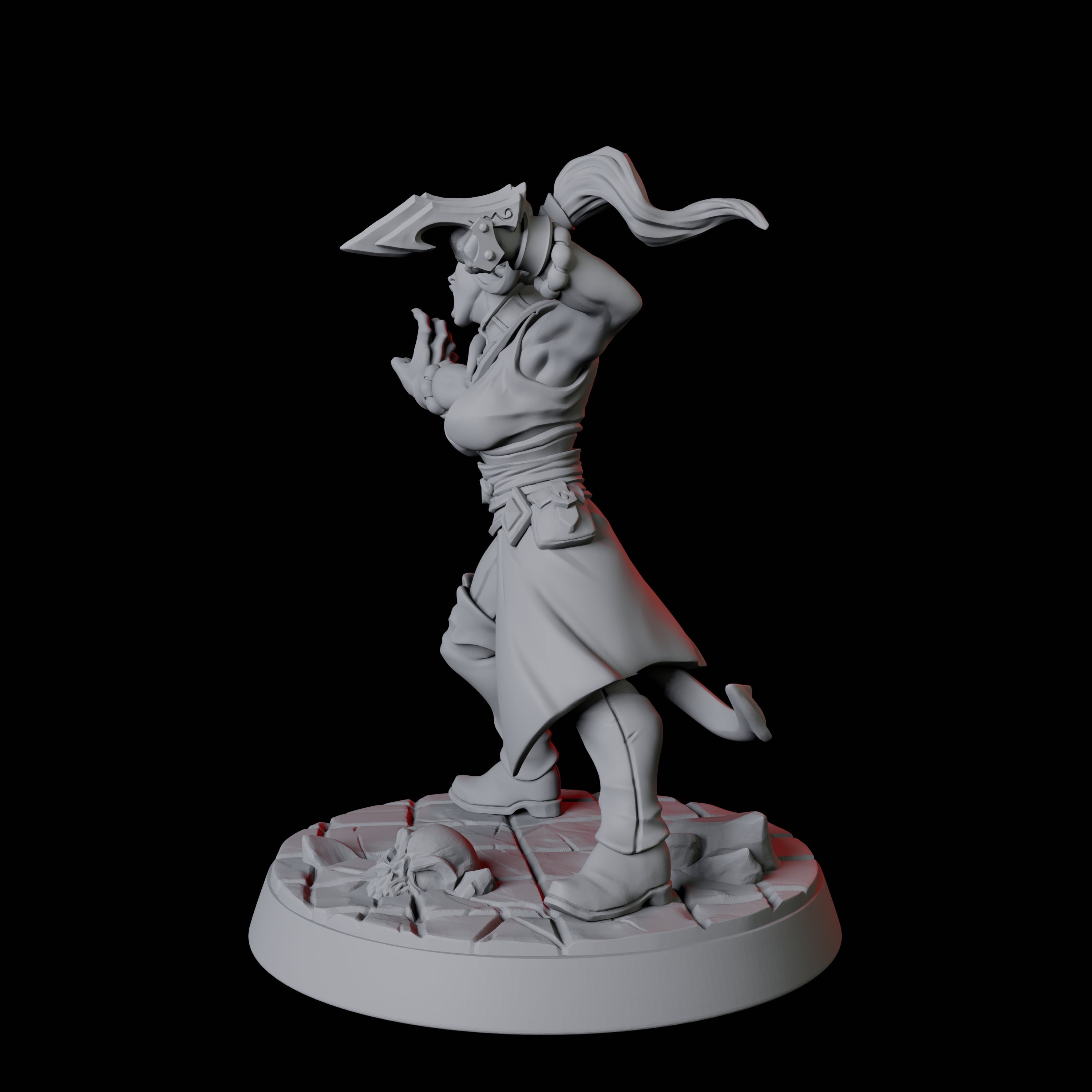 Tiefling Monk F Miniature for Dungeons and Dragons, Pathfinder or other TTRPGs