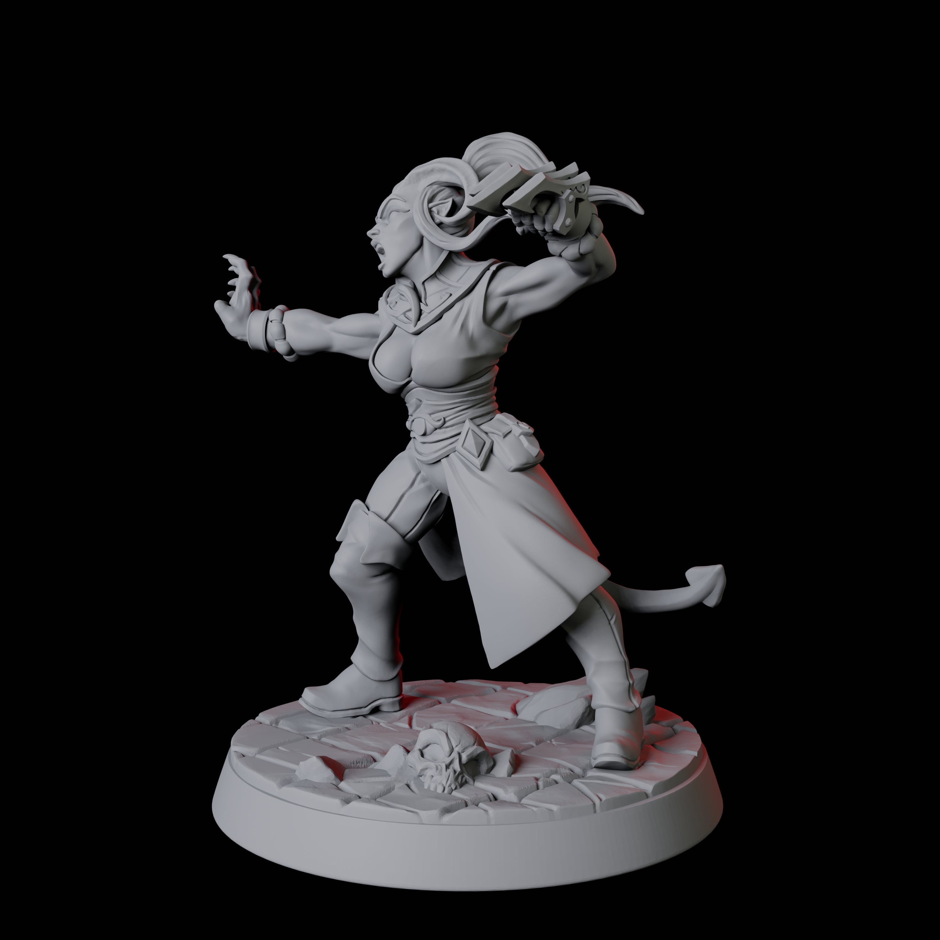 Tiefling Monk F Miniature for Dungeons and Dragons, Pathfinder or other TTRPGs