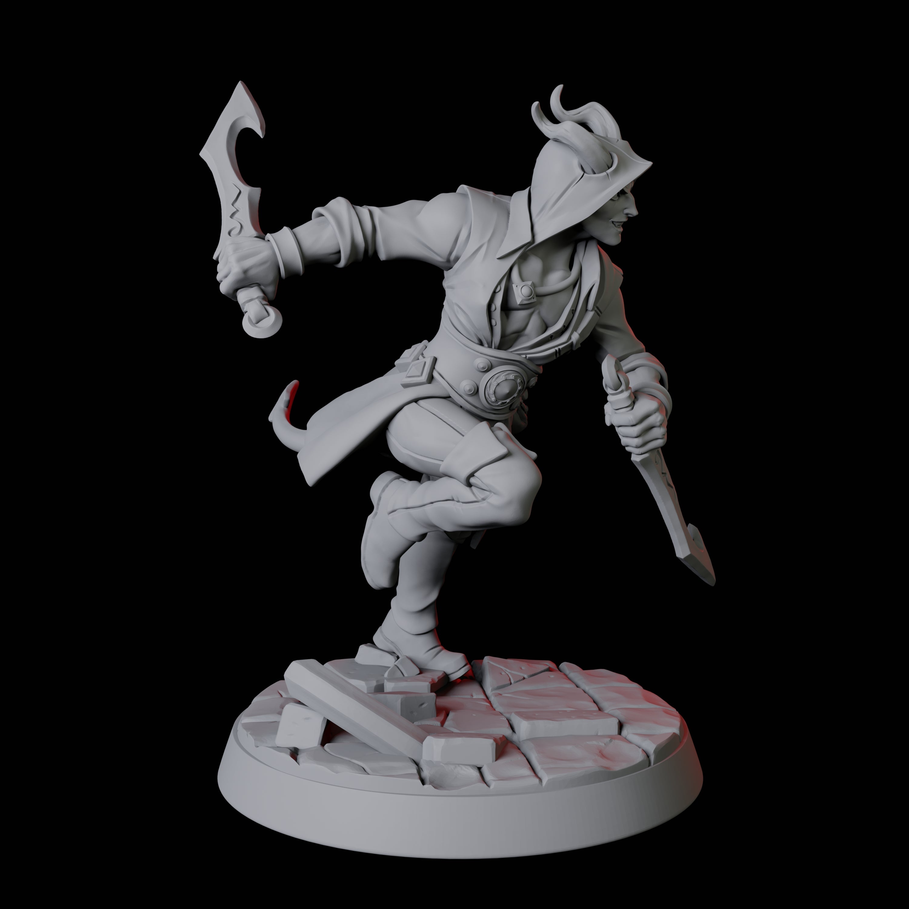Tiefling Rogue A Miniature for Dungeons and Dragons, Pathfinder or other TTRPGs