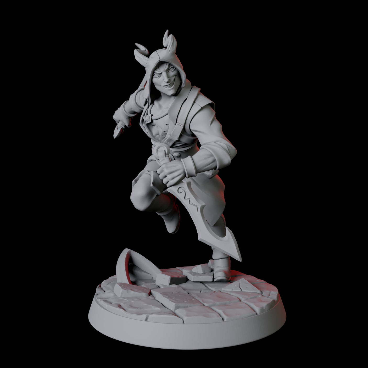 Tiefling Rogue A Miniature for Dungeons and Dragons, Pathfinder or other TTRPGs
