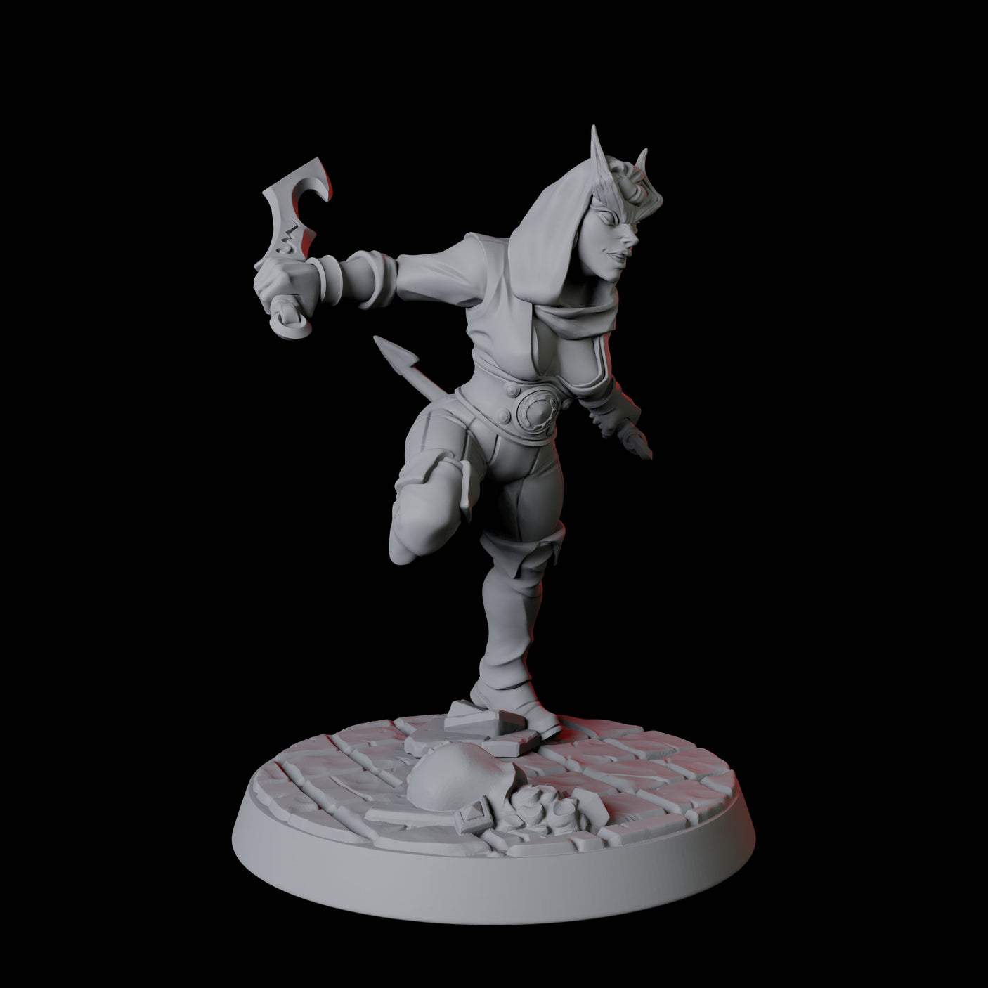 Tiefling Rogue D Miniature for Dungeons and Dragons, Pathfinder or other TTRPGs